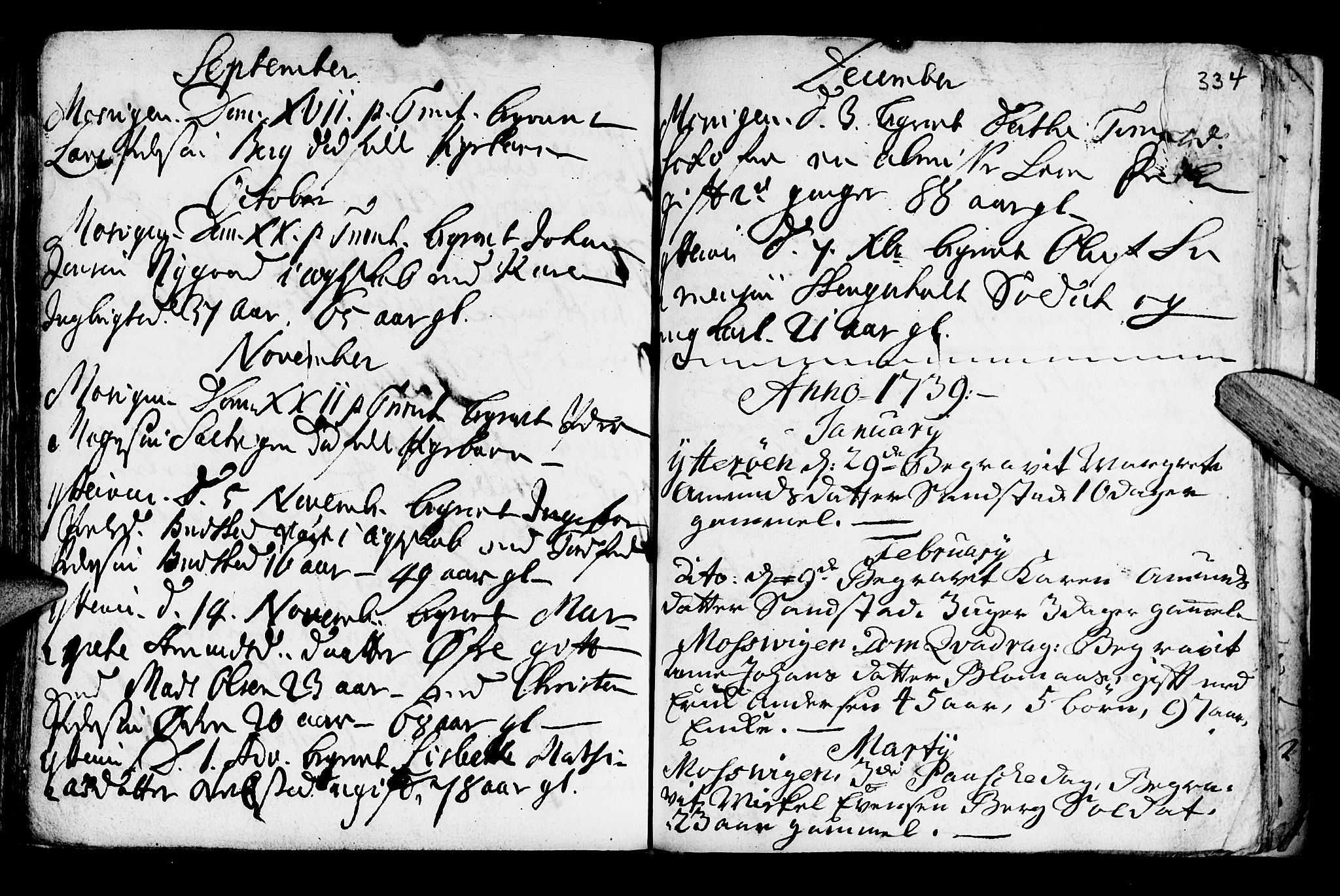 Ministerialprotokoller, klokkerbøker og fødselsregistre - Nord-Trøndelag, SAT/A-1458/722/L0215: Parish register (official) no. 722A02, 1718-1755, p. 334
