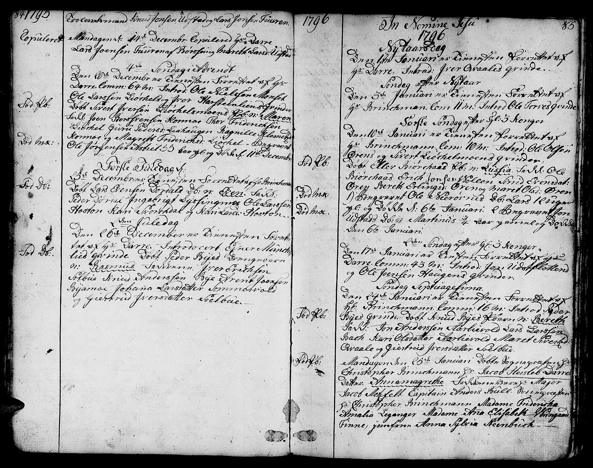 Ministerialprotokoller, klokkerbøker og fødselsregistre - Sør-Trøndelag, SAT/A-1456/668/L0815: Parish register (copy) no. 668C04, 1791-1815, p. 84-85