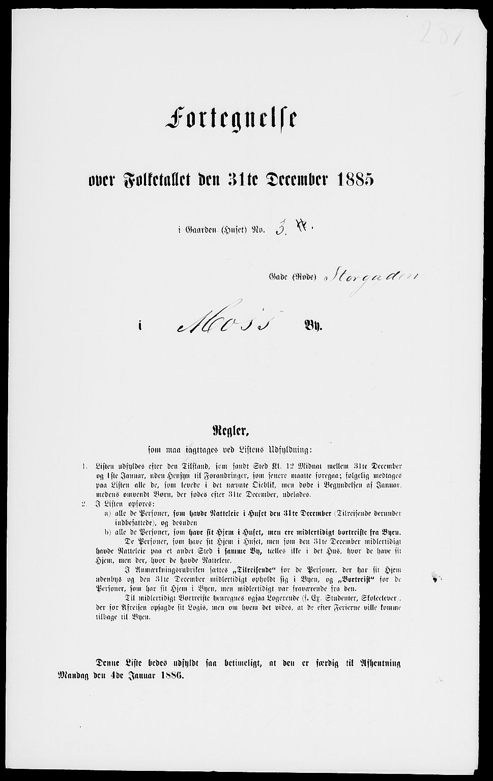 RA, 1885 census for 0104 Moss, 1885, p. 618