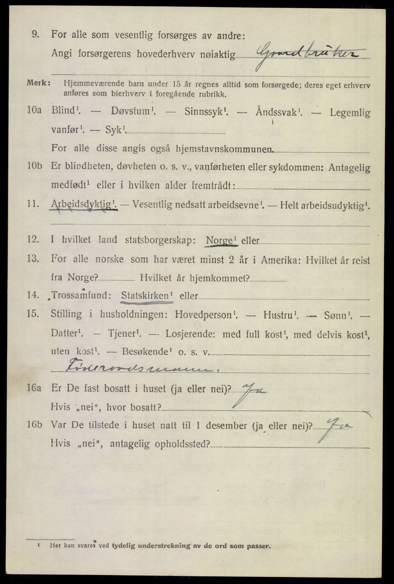 SAST, 1920 census for Gjesdal, 1920, p. 3393