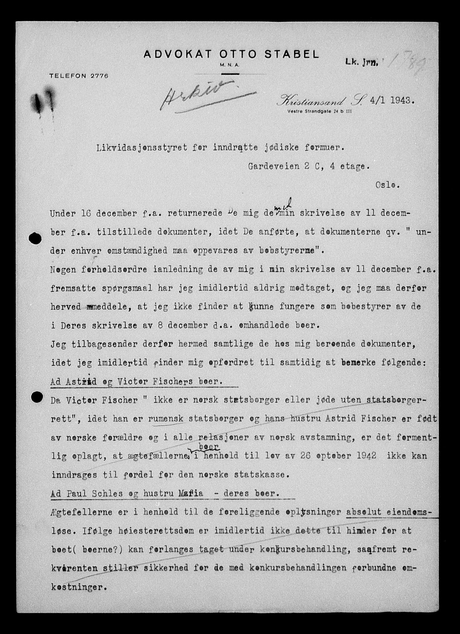 Justisdepartementet, Tilbakeføringskontoret for inndratte formuer, AV/RA-S-1564/H/Hc/Hcd/L0995: --, 1945-1947, p. 380