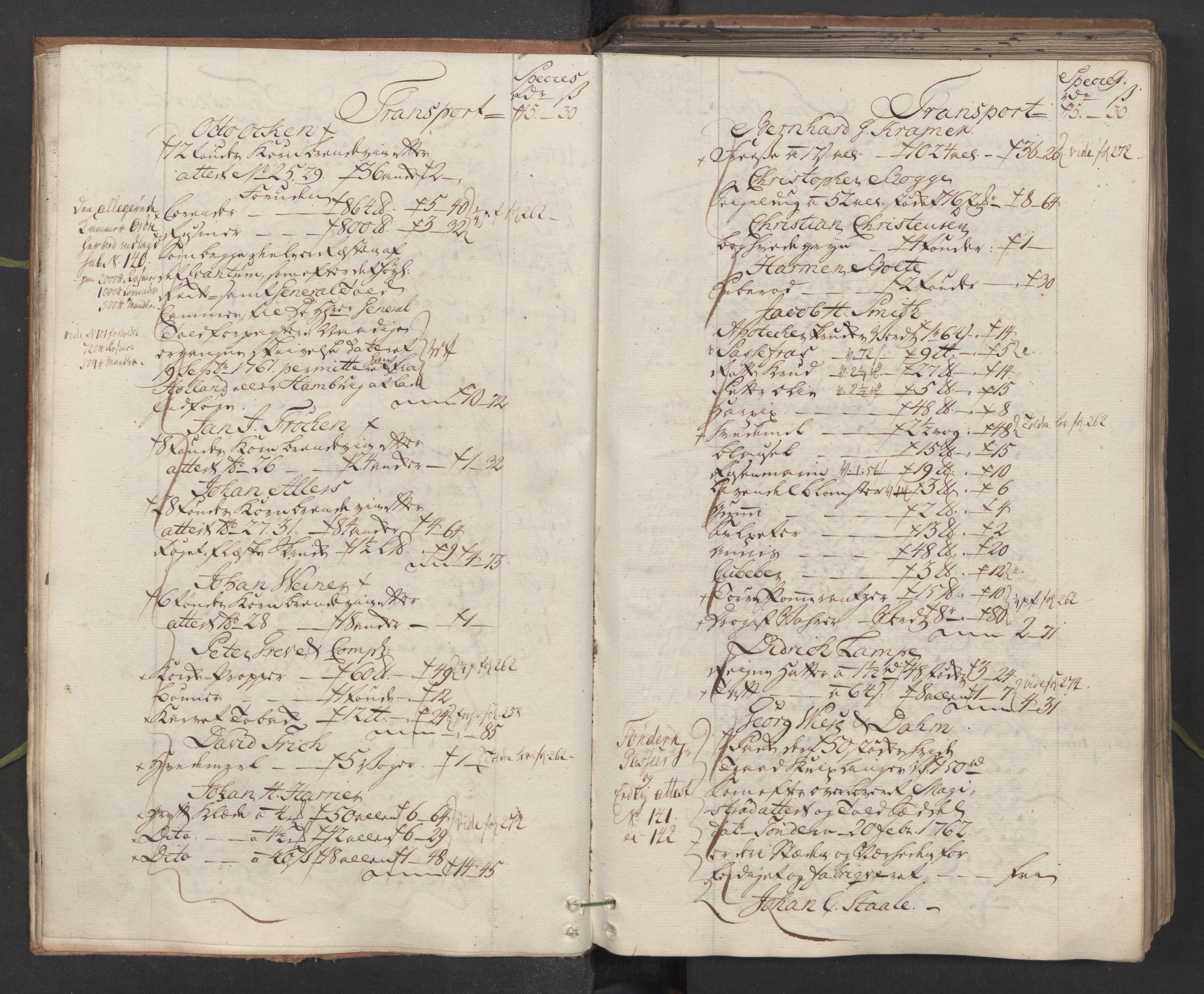 Generaltollkammeret, tollregnskaper, AV/RA-EA-5490/R26/L0101/0001: Tollregnskaper Bergen A / Inngående hovedtollbok, 1762, p. 8b-9a