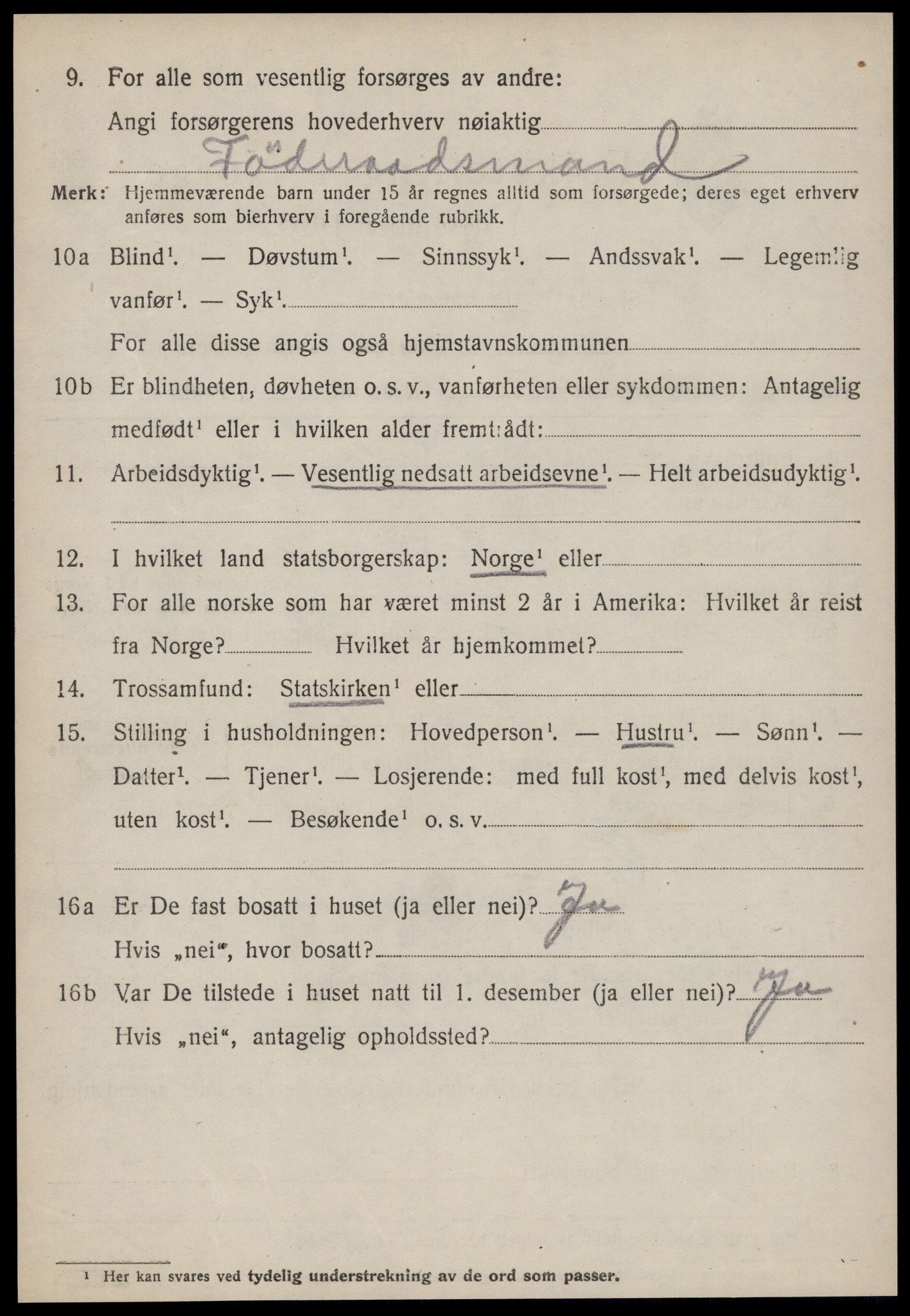 SAT, 1920 census for Vatne, 1920, p. 2209