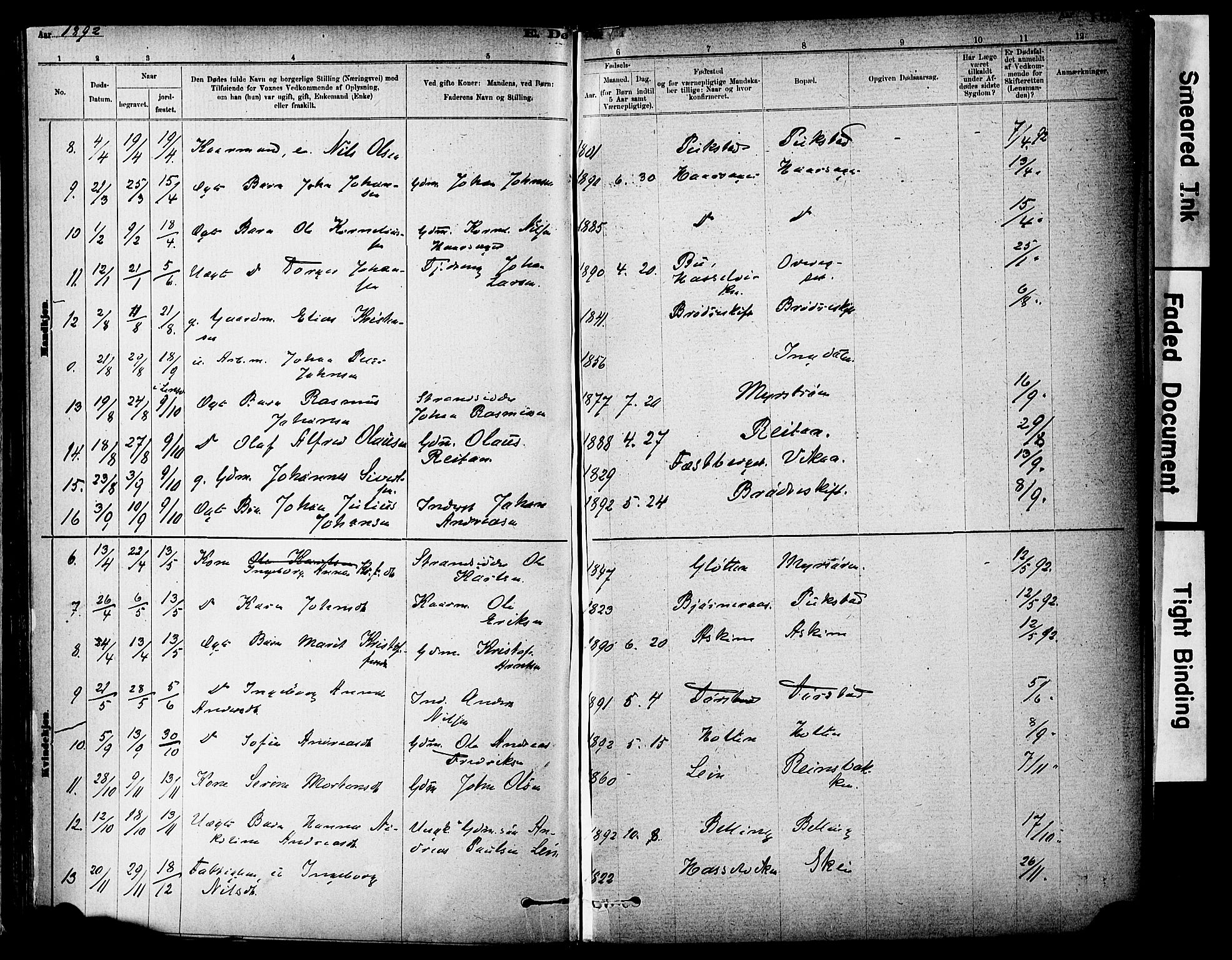 Ministerialprotokoller, klokkerbøker og fødselsregistre - Sør-Trøndelag, AV/SAT-A-1456/646/L0615: Parish register (official) no. 646A13, 1885-1900