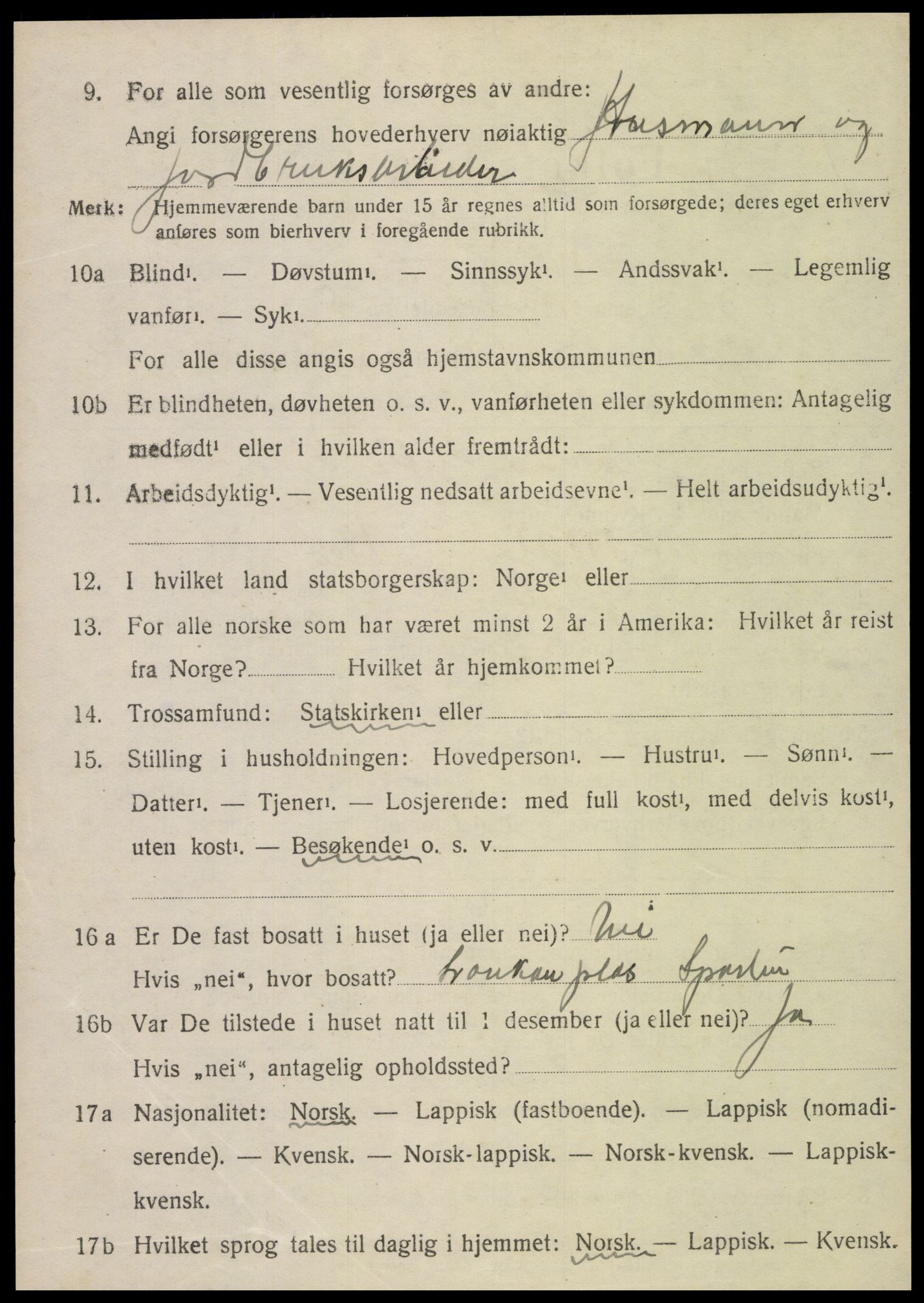 SAT, 1920 census for Sparbu, 1920, p. 4788
