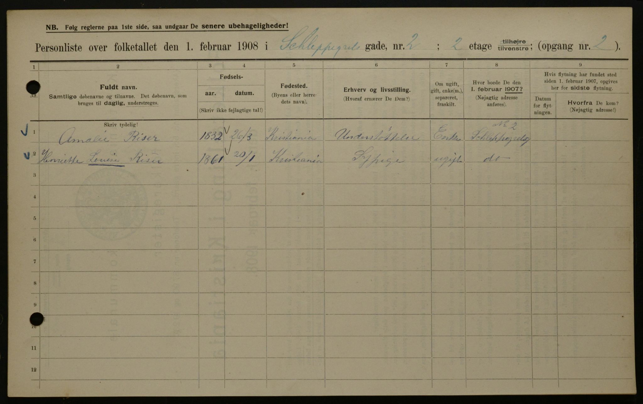 OBA, Municipal Census 1908 for Kristiania, 1908, p. 80748