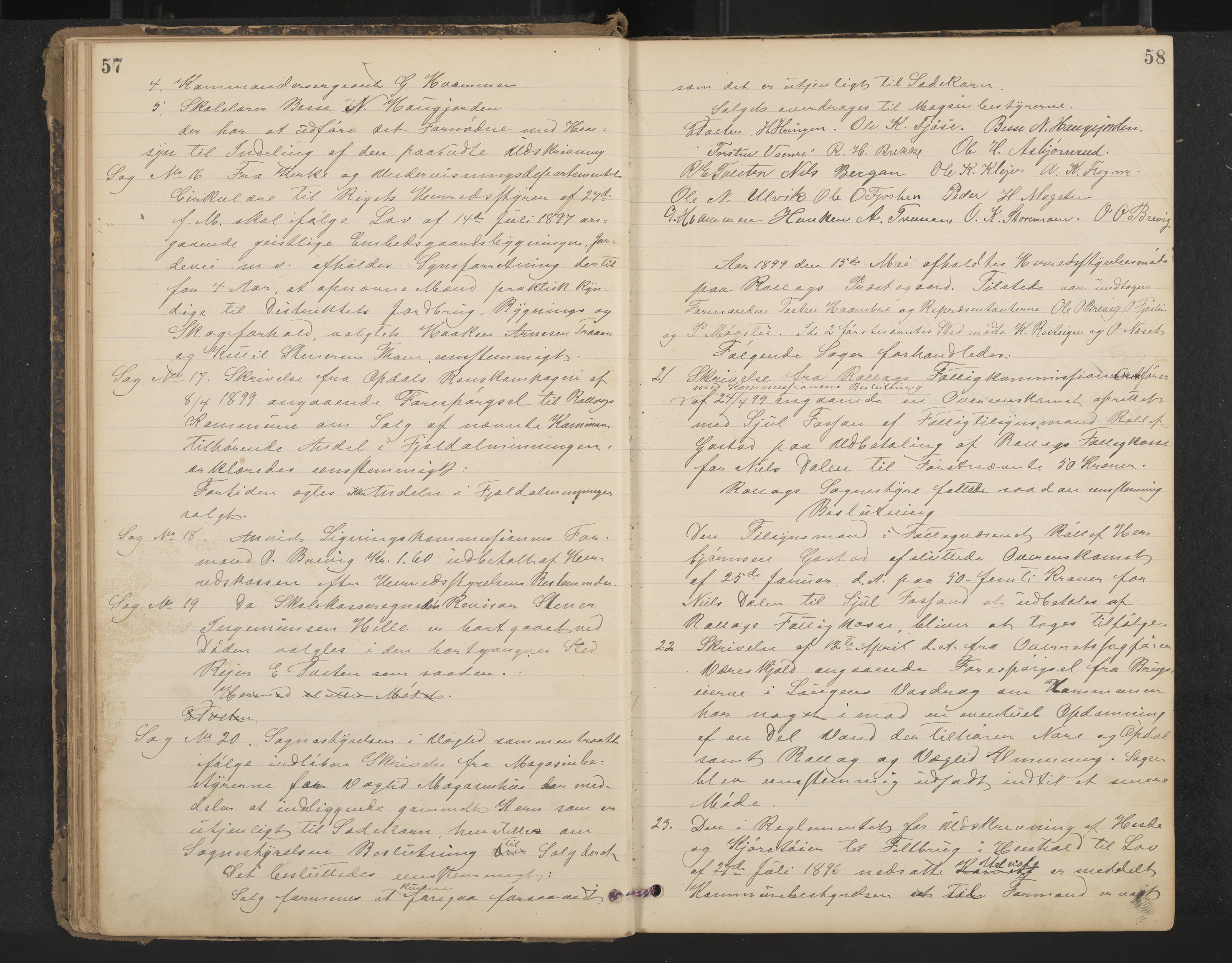 Rollag formannskap og sentraladministrasjon, IKAK/0632021-2/A/Aa/L0004: Møtebok, 1897-1909, p. 57-58