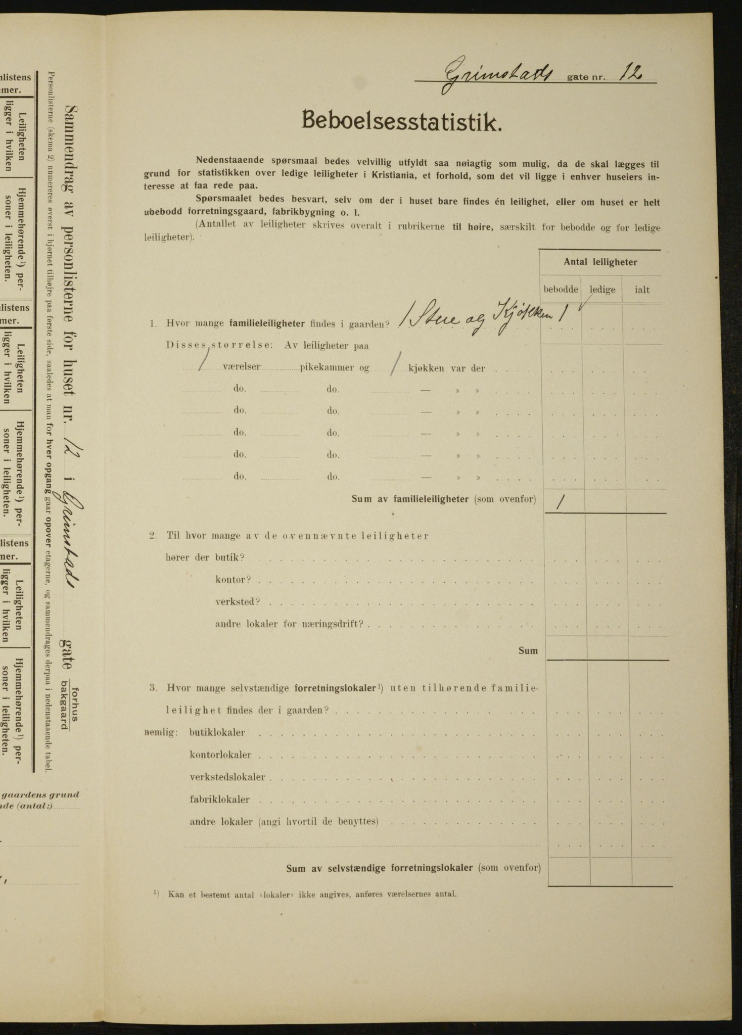 OBA, Municipal Census 1910 for Kristiania, 1910, p. 28489