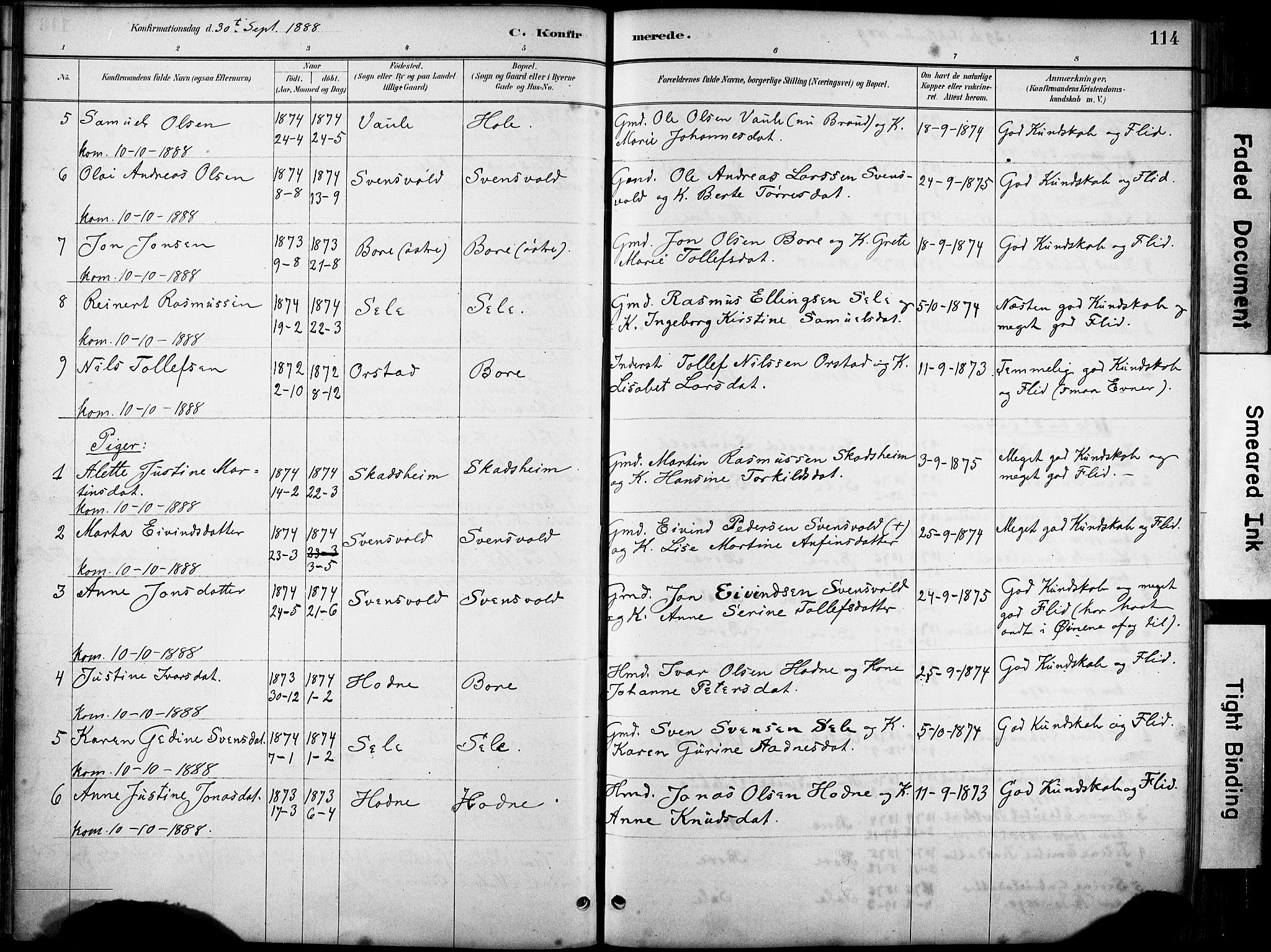 Klepp sokneprestkontor, SAST/A-101803/001/3/30BA/L0008: Parish register (official) no. A 9, 1886-1919, p. 114
