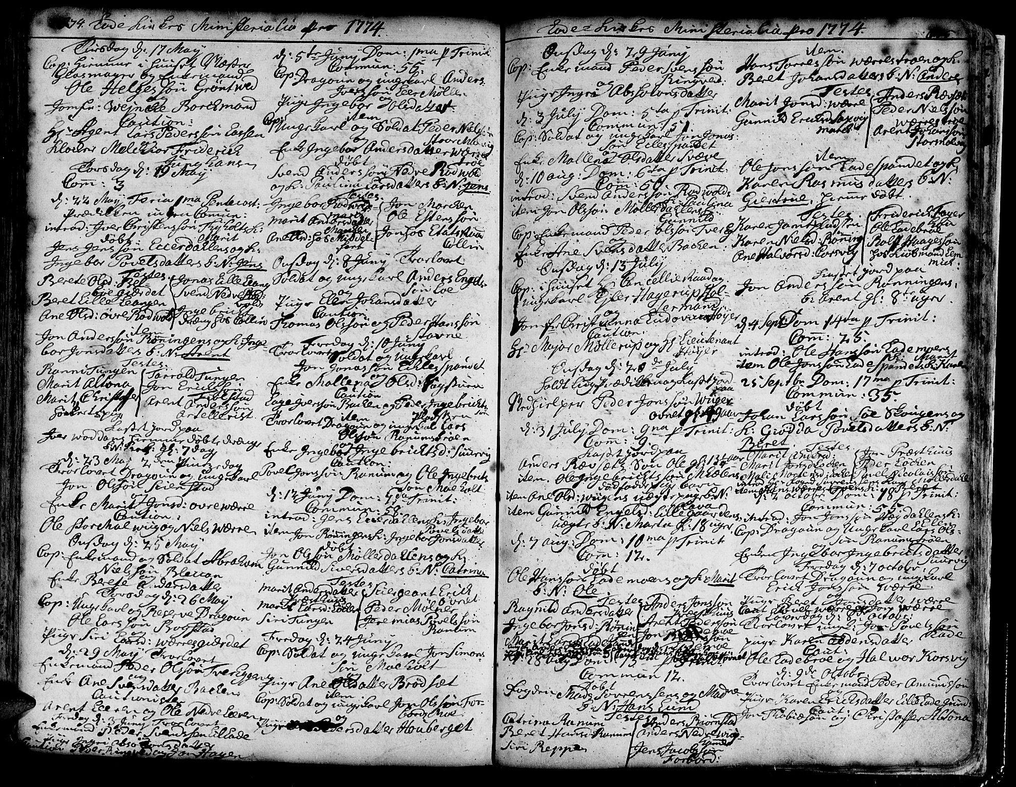 Ministerialprotokoller, klokkerbøker og fødselsregistre - Sør-Trøndelag, SAT/A-1456/606/L0275: Parish register (official) no. 606A01 /1, 1727-1780, p. 674-675