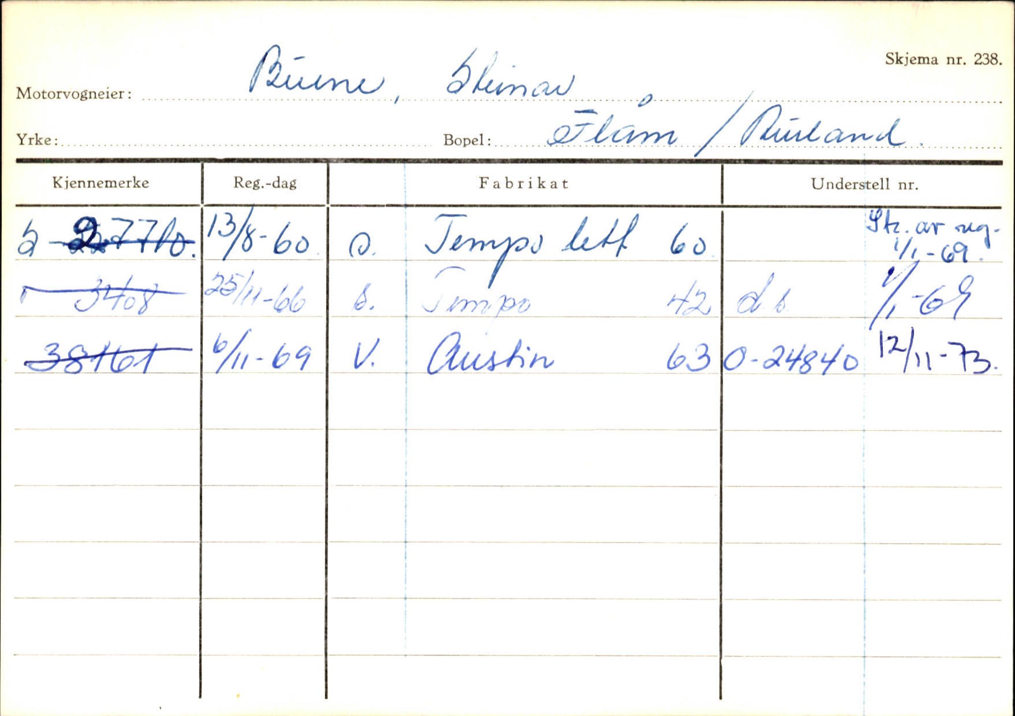 Statens vegvesen, Sogn og Fjordane vegkontor, SAB/A-5301/4/F/L0125: Eigarregister Sogndal V-Å. Aurland A-Å. Fjaler A-N, 1945-1975, p. 519