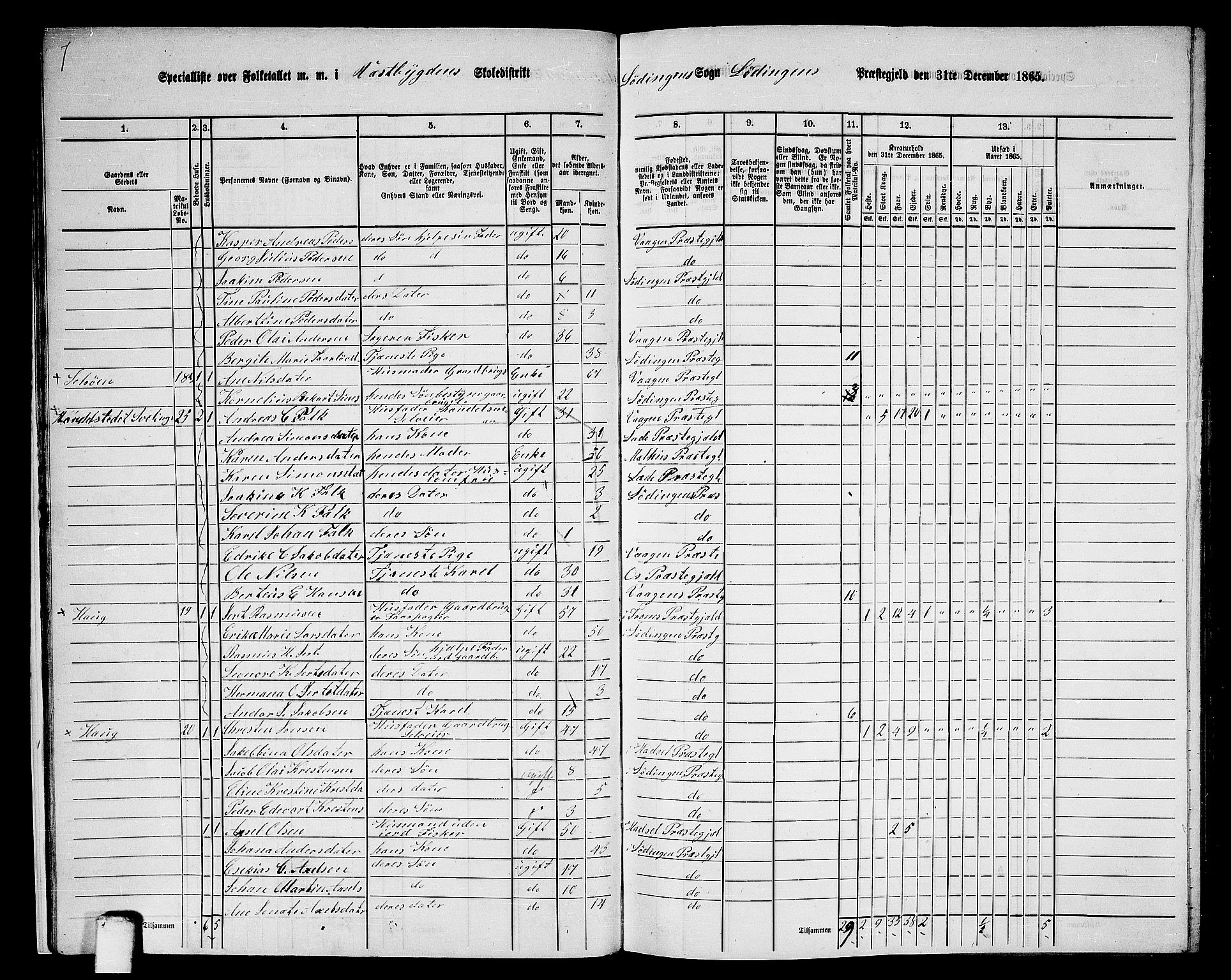 RA, 1865 census for Lødingen, 1865, p. 20