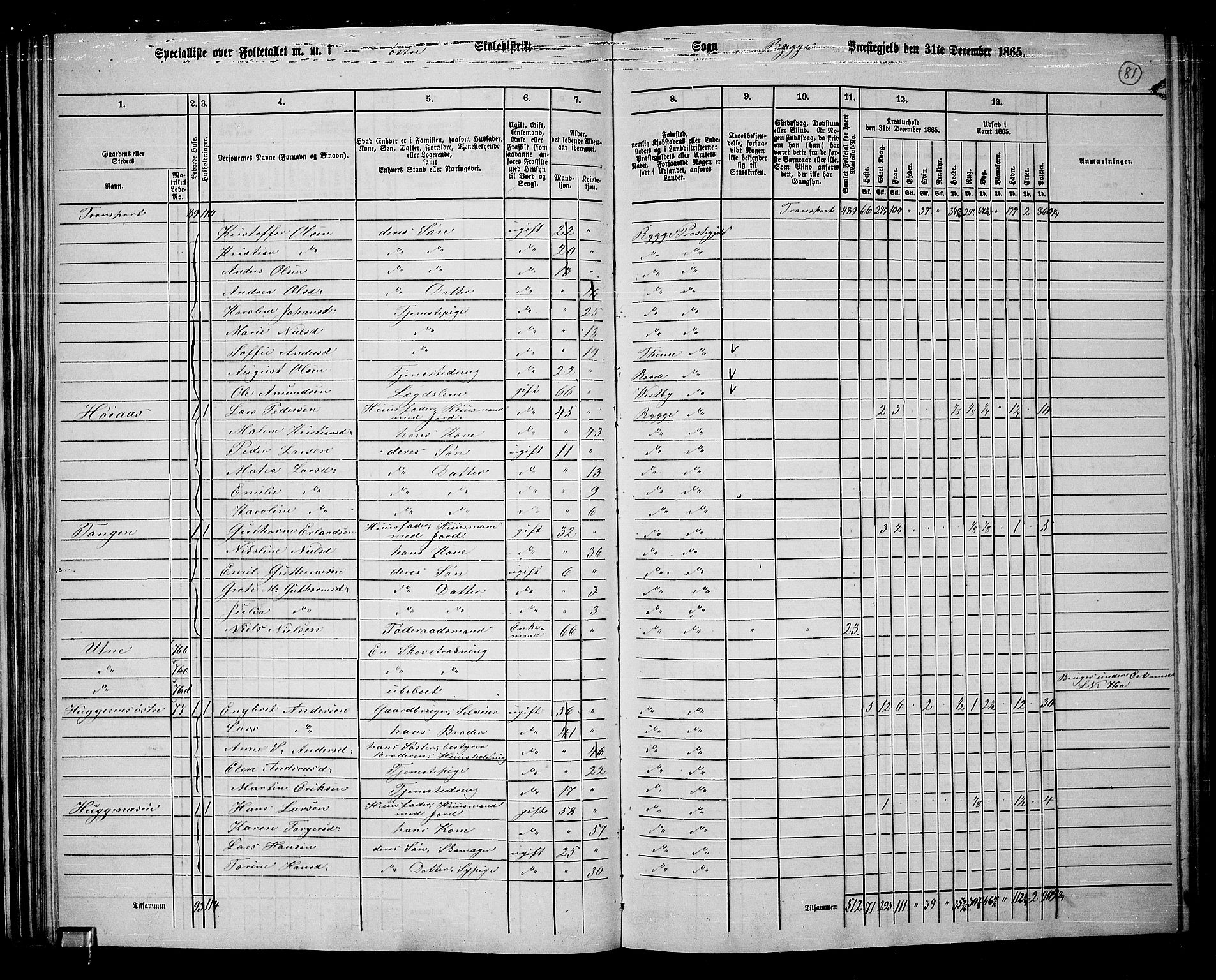 RA, 1865 census for Rygge, 1865, p. 24