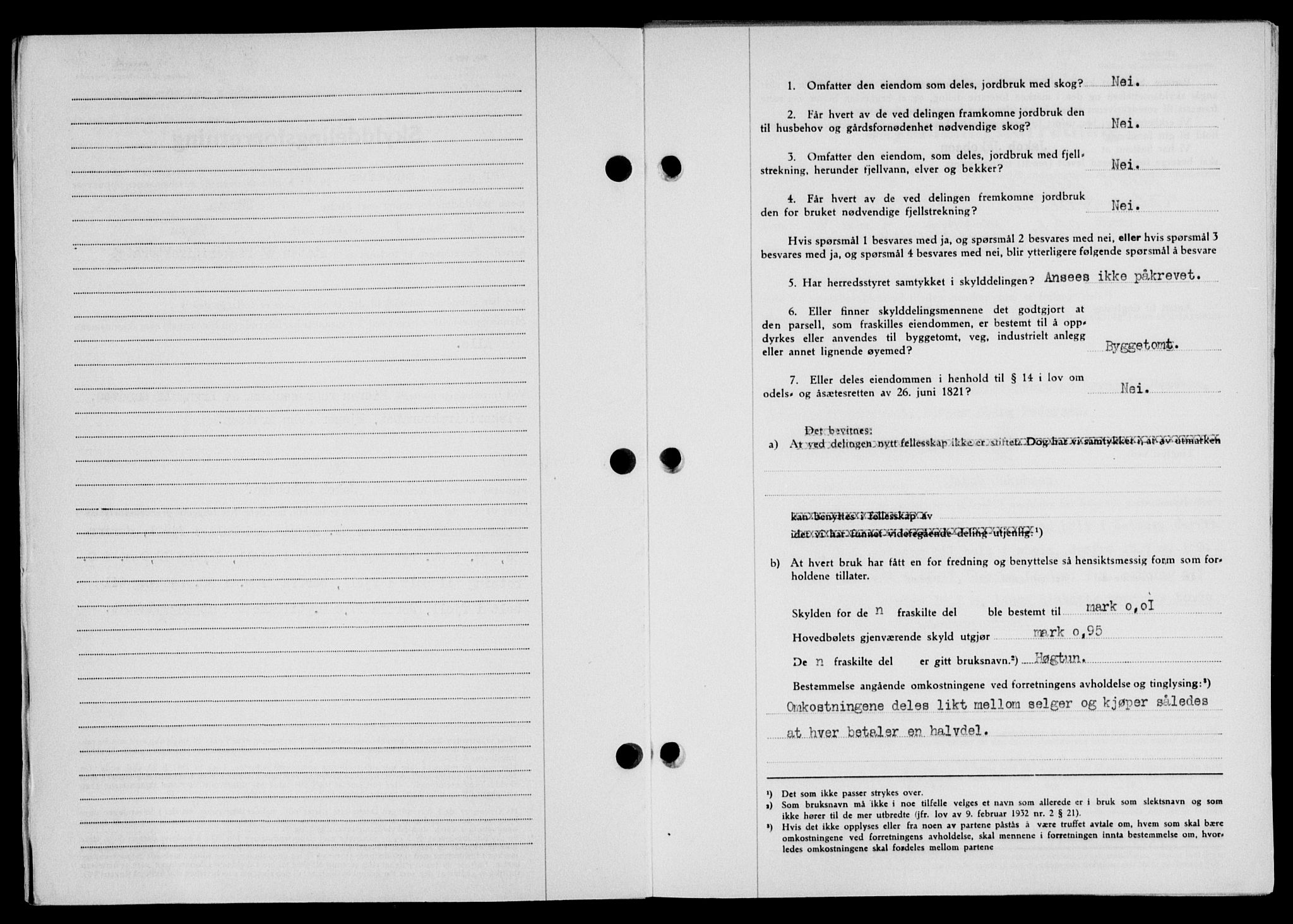 Lofoten sorenskriveri, SAT/A-0017/1/2/2C/L0021a: Mortgage book no. 21a, 1949-1949, Diary no: : 2319/1949