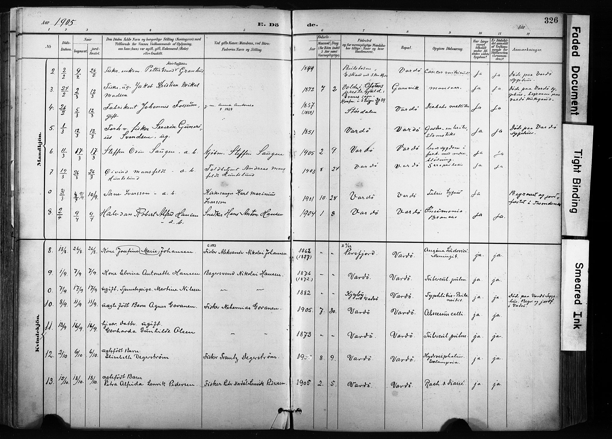 Vardø sokneprestkontor, AV/SATØ-S-1332/H/Ha/L0010kirke: Parish register (official) no. 10, 1895-1907, p. 326