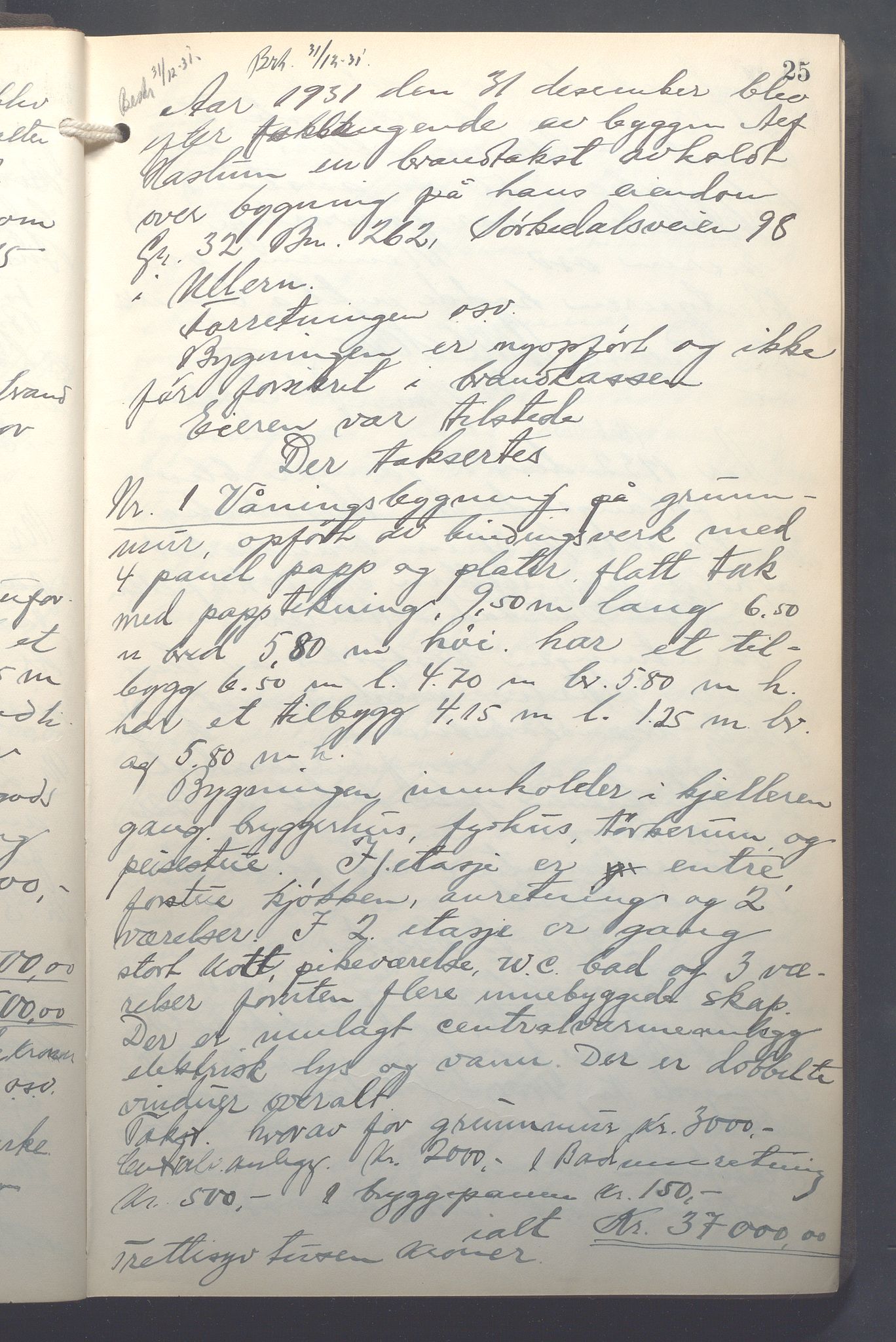 Lensmennene i Aker, OBA/A-10133/F/Fb/L0004: Branntakstprotokoll, 1931-1937, p. 25