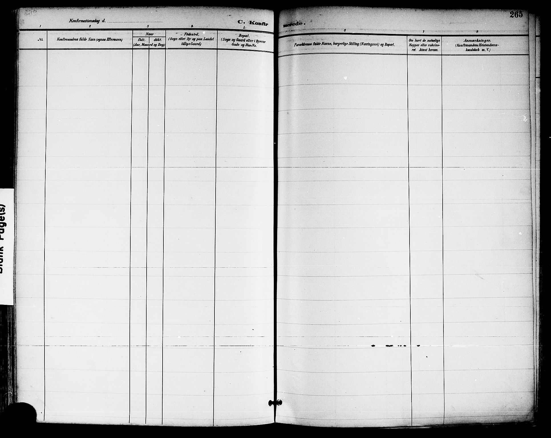 Tønsberg kirkebøker, AV/SAKO-A-330/F/Fa/L0012: Parish register (official) no. I 12, 1891-1899, p. 265