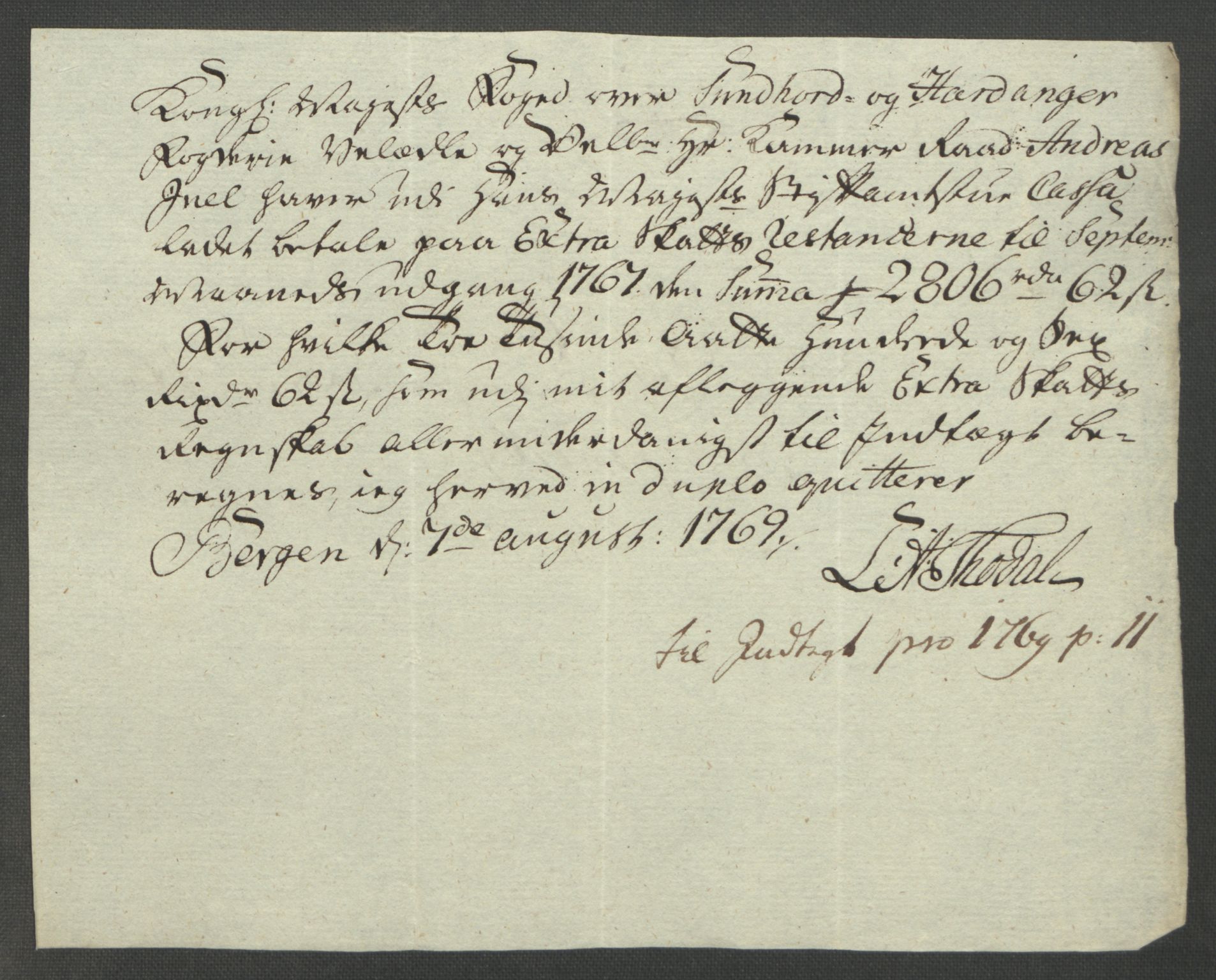 Rentekammeret inntil 1814, Reviderte regnskaper, Fogderegnskap, AV/RA-EA-4092/R48/L3136: Ekstraskatten Sunnhordland og Hardanger, 1762-1772, p. 200