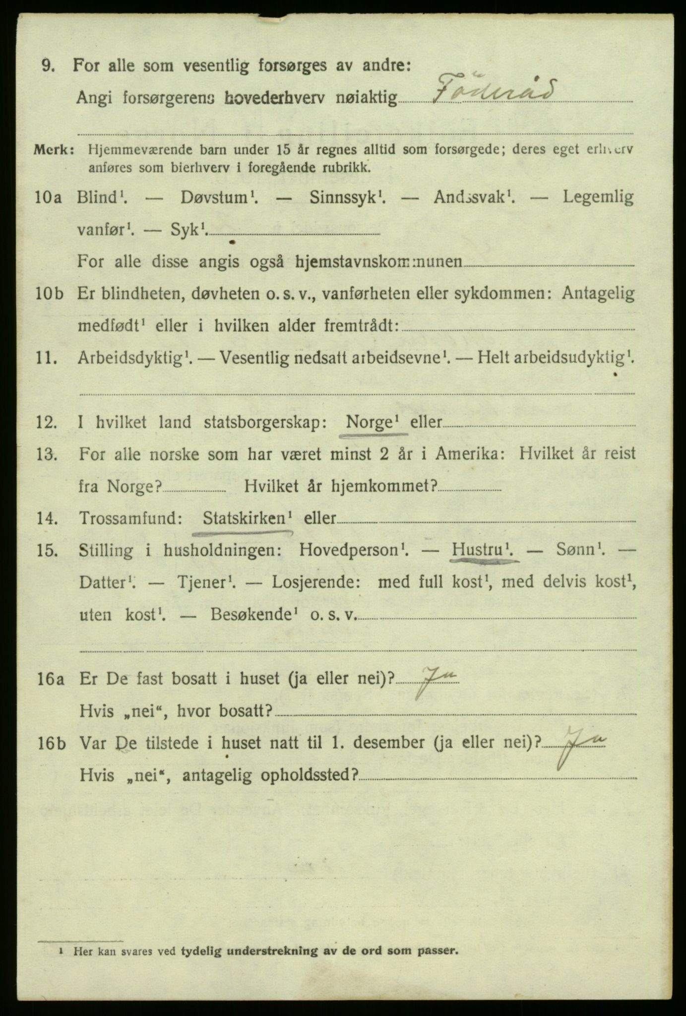 SAB, 1920 census for Sogndal, 1920, p. 1306