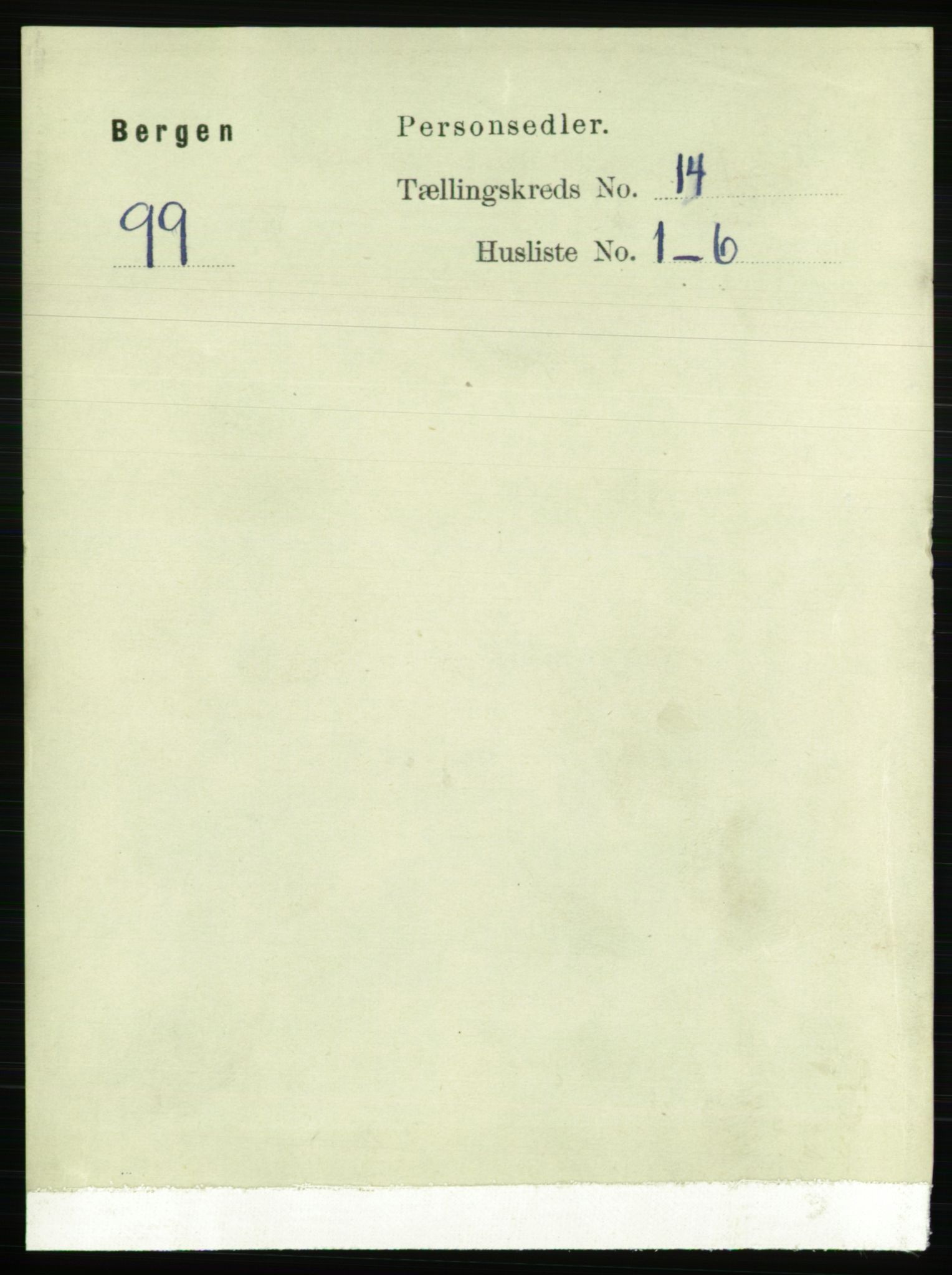 RA, 1891 Census for 1301 Bergen, 1891, p. 23279