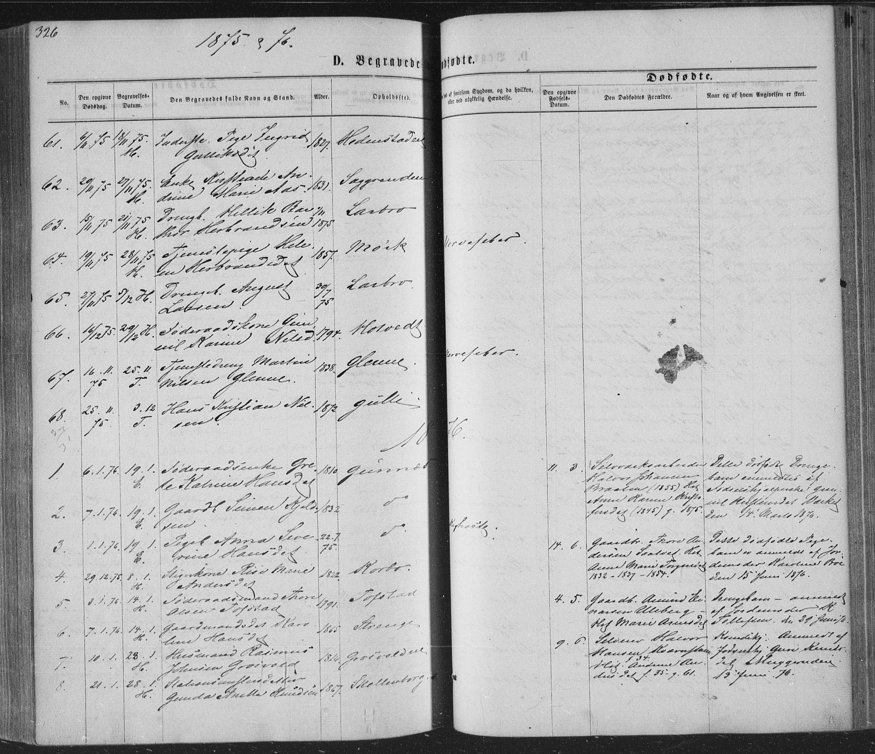 Sandsvær kirkebøker, AV/SAKO-A-244/F/Fa/L0007: Parish register (official) no. I 7, 1869-1877, p. 326
