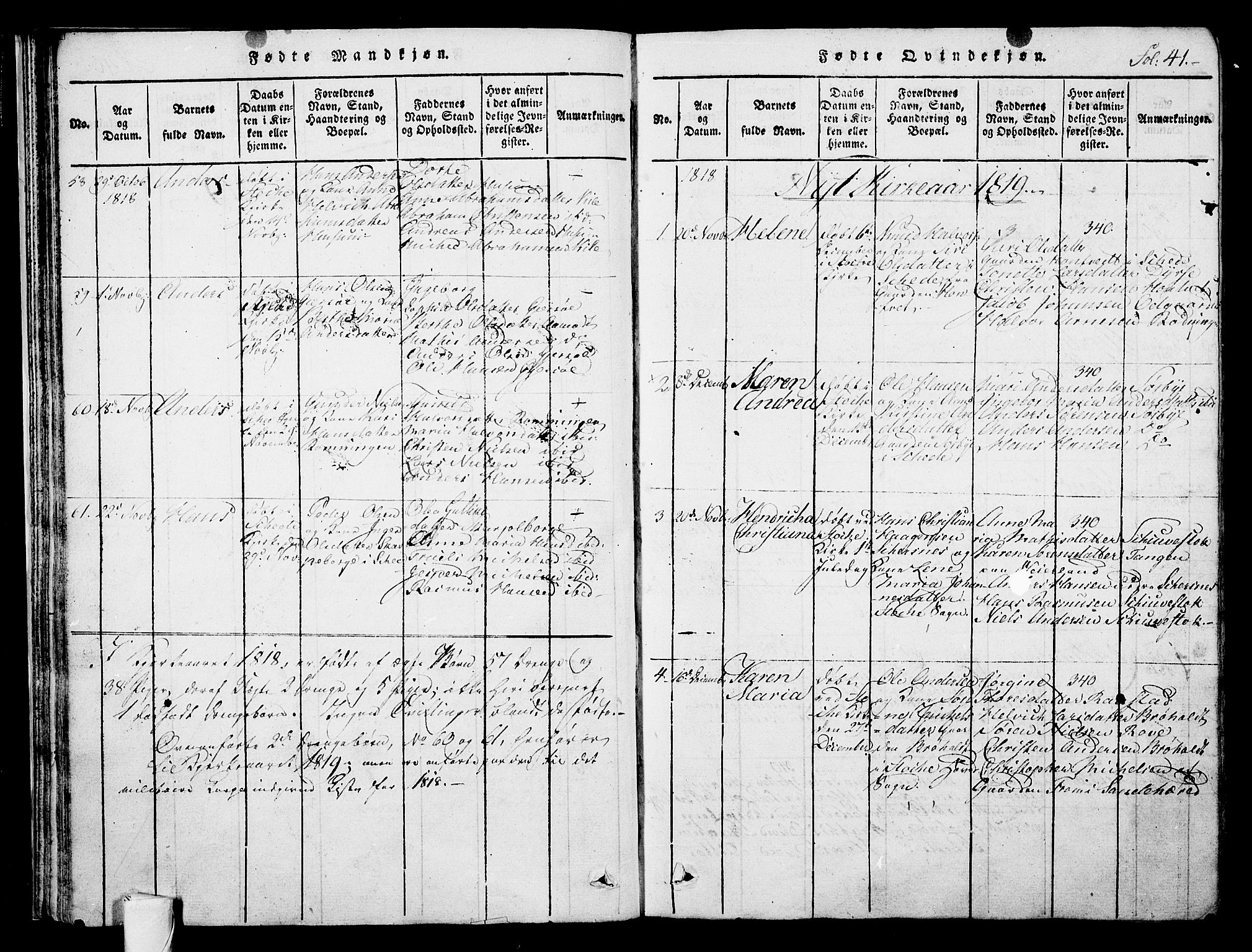 Stokke kirkebøker, SAKO/A-320/F/Fa/L0005: Parish register (official) no. I 5, 1815-1826, p. 41