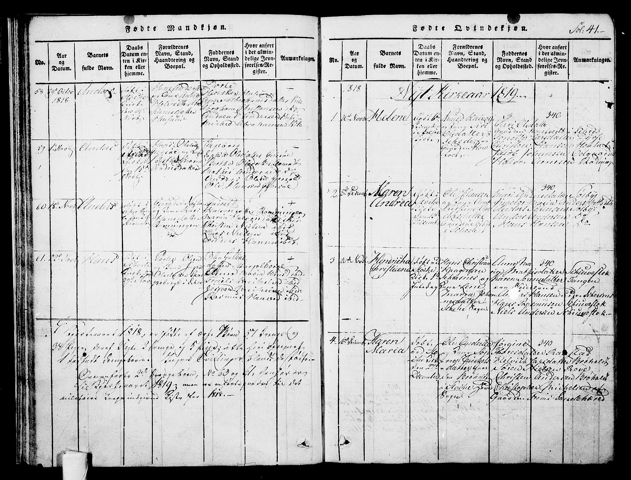 Stokke kirkebøker, AV/SAKO-A-320/F/Fa/L0005: Parish register (official) no. I 5, 1815-1826, p. 41