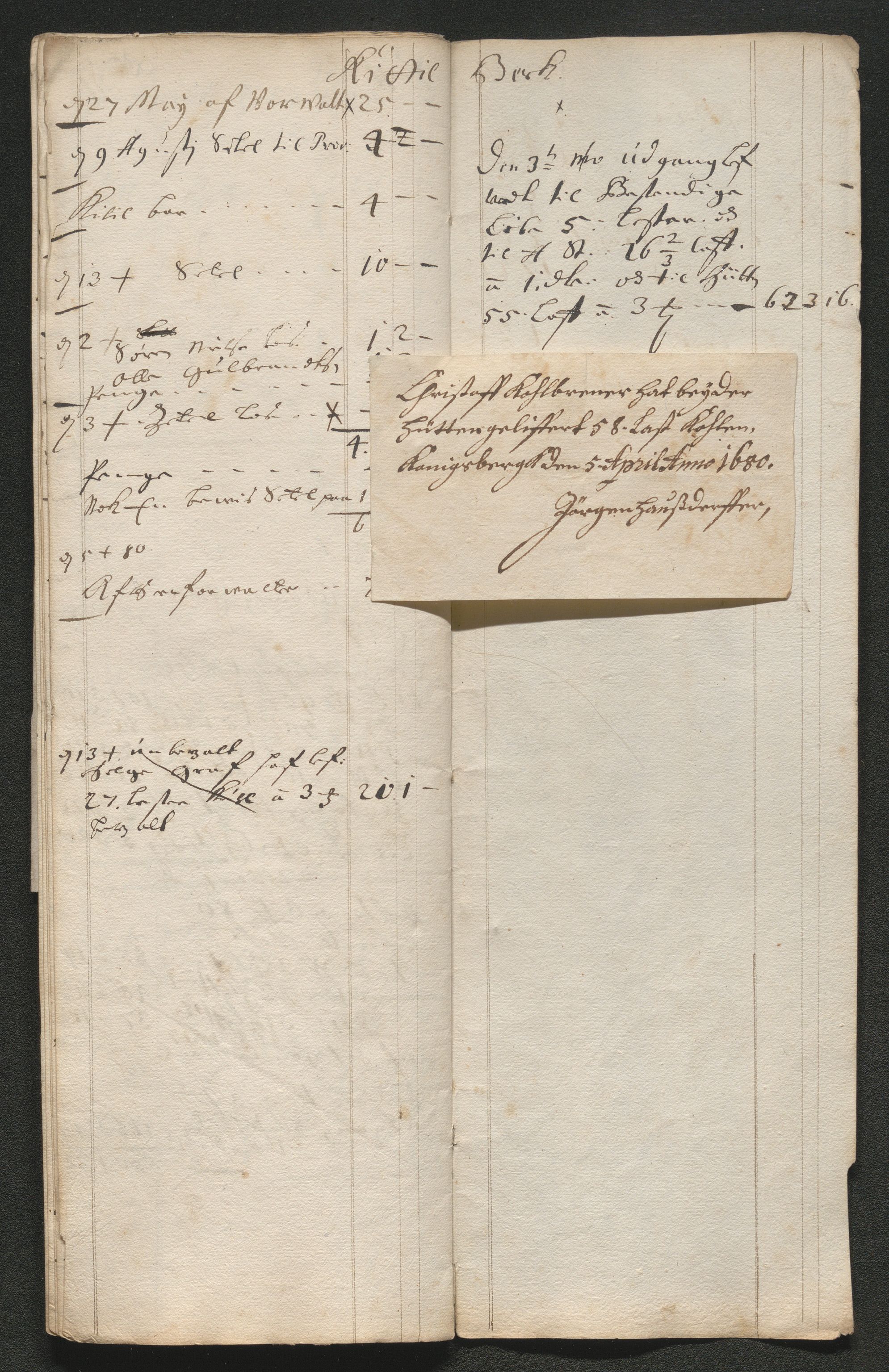 Kongsberg Sølvverk 1623-1816, AV/SAKO-EA-3135/001/D/Dc/Dcd/L0046: Utgiftsregnskap for gruver m.m., 1679, p. 262