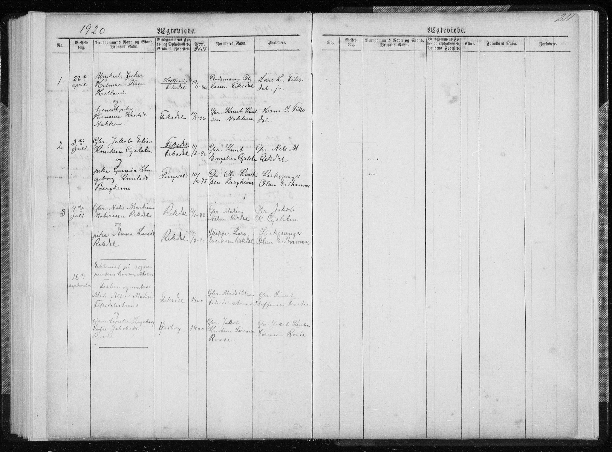 Ministerialprotokoller, klokkerbøker og fødselsregistre - Møre og Romsdal, AV/SAT-A-1454/540/L0541: Parish register (copy) no. 540C01, 1867-1920, p. 211