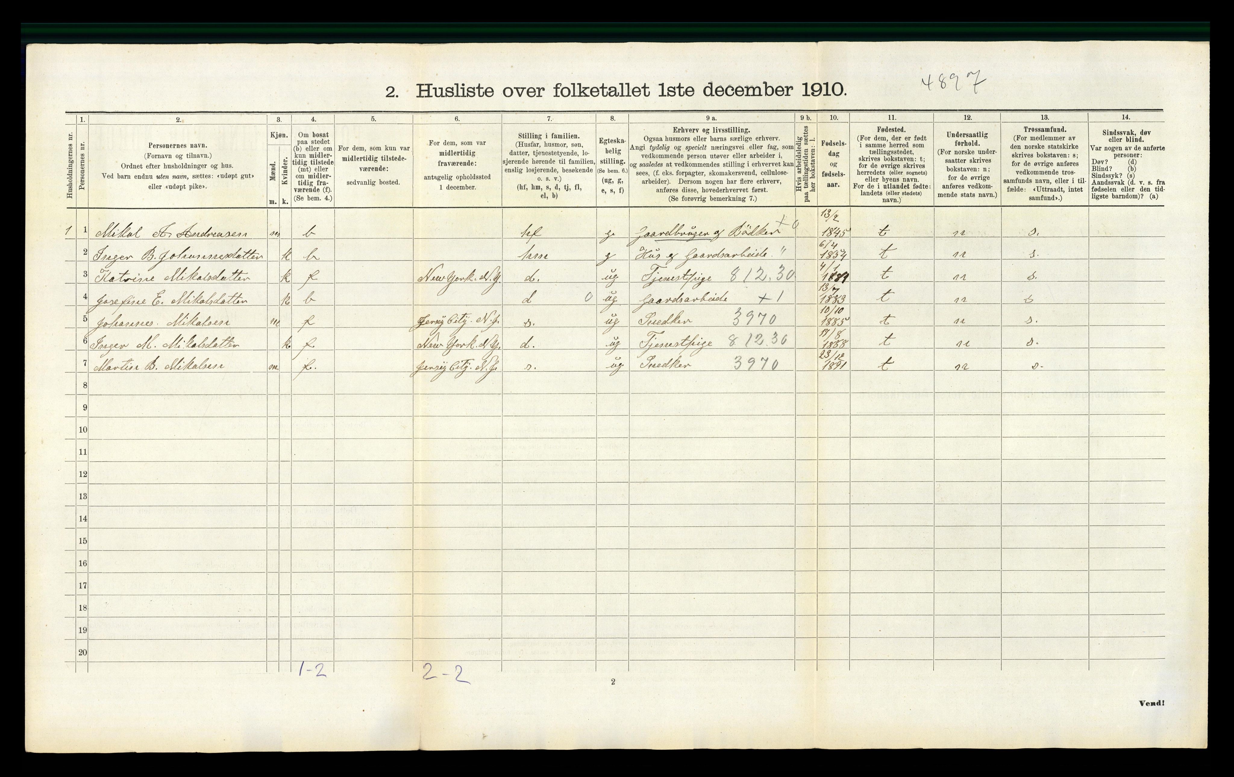 RA, 1910 census for Feda, 1910, p. 40