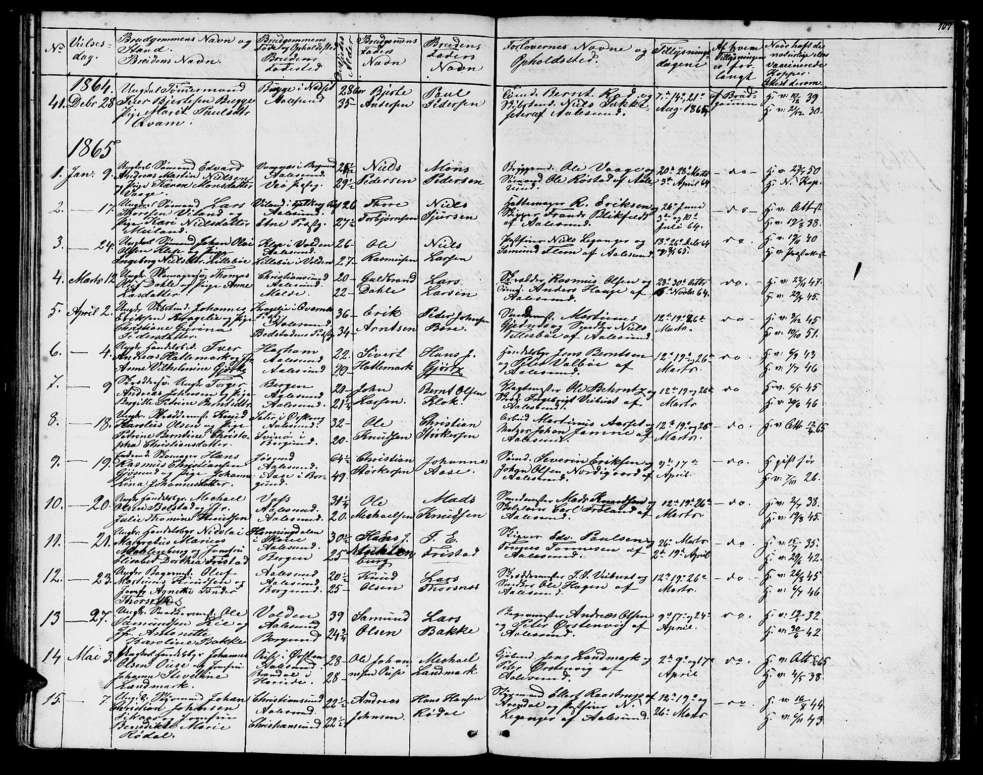 Ministerialprotokoller, klokkerbøker og fødselsregistre - Møre og Romsdal, SAT/A-1454/529/L0464: Parish register (copy) no. 529C01, 1855-1867, p. 107
