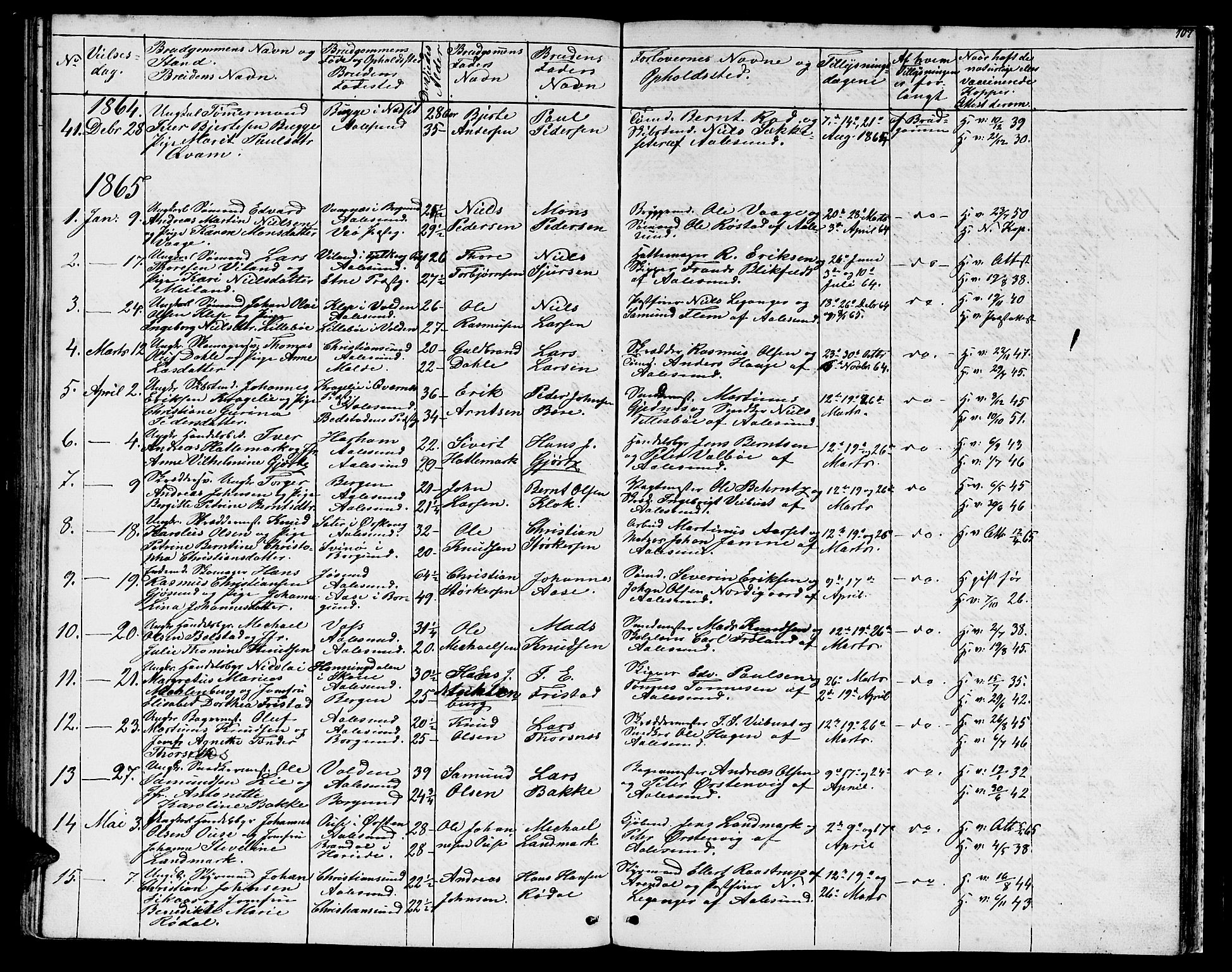 Ministerialprotokoller, klokkerbøker og fødselsregistre - Møre og Romsdal, AV/SAT-A-1454/529/L0464: Parish register (copy) no. 529C01, 1855-1867, p. 107