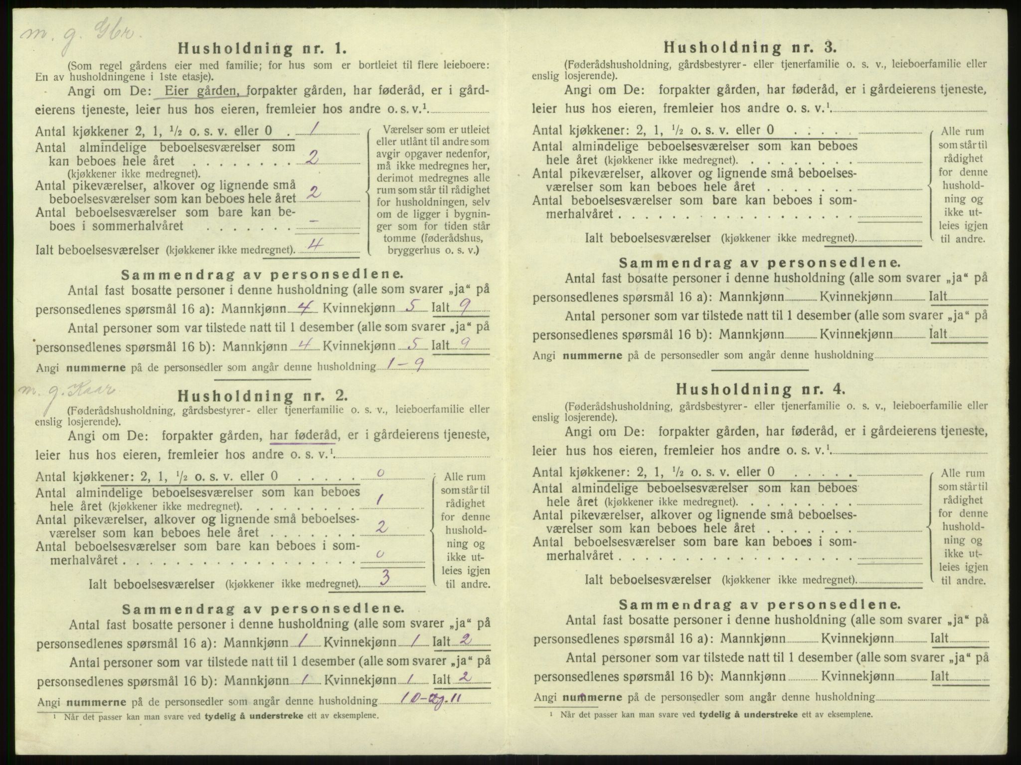 SAB, 1920 census for Brekke, 1920, p. 296