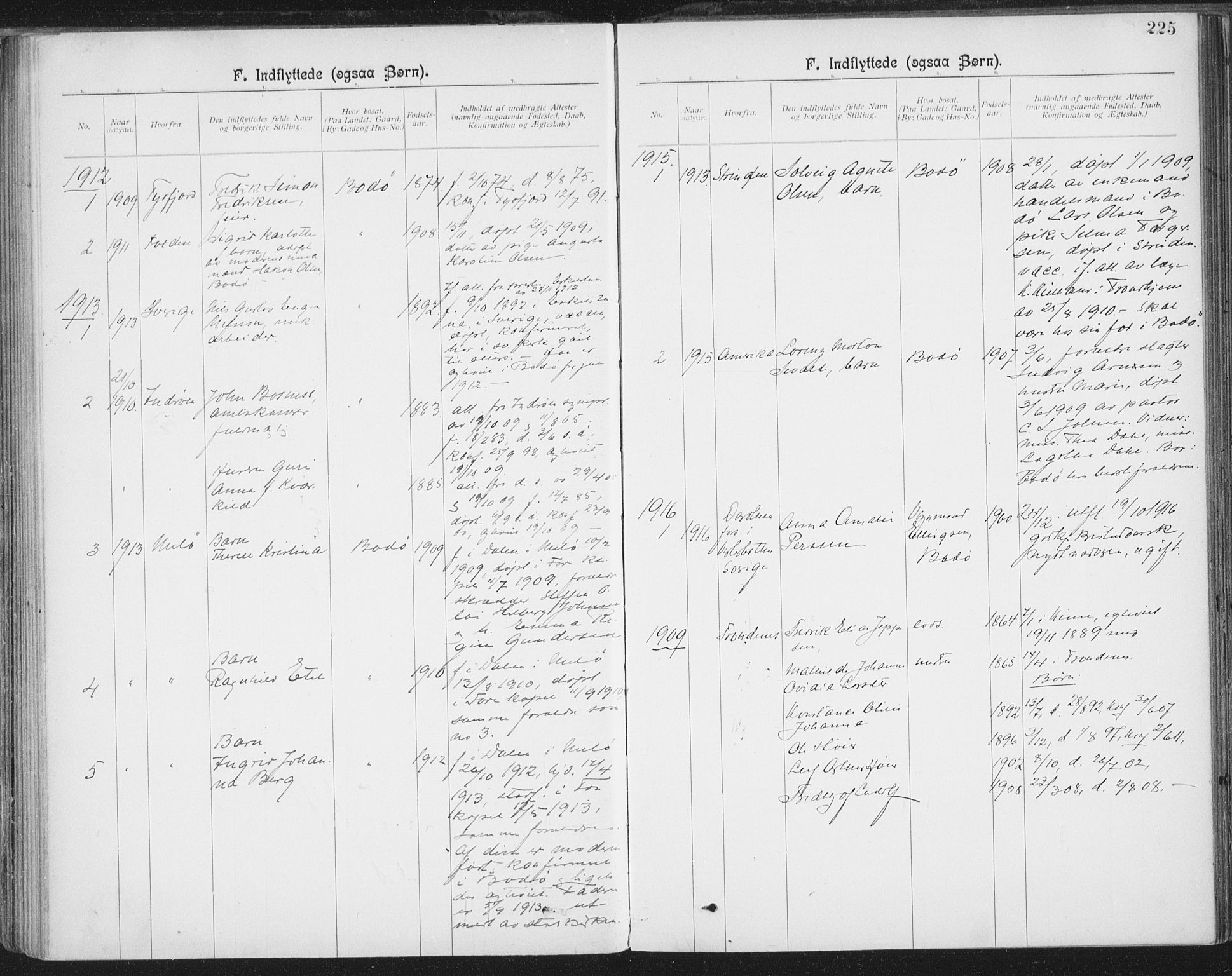 Ministerialprotokoller, klokkerbøker og fødselsregistre - Nordland, SAT/A-1459/801/L0012: Parish register (official) no. 801A12, 1900-1916, p. 225