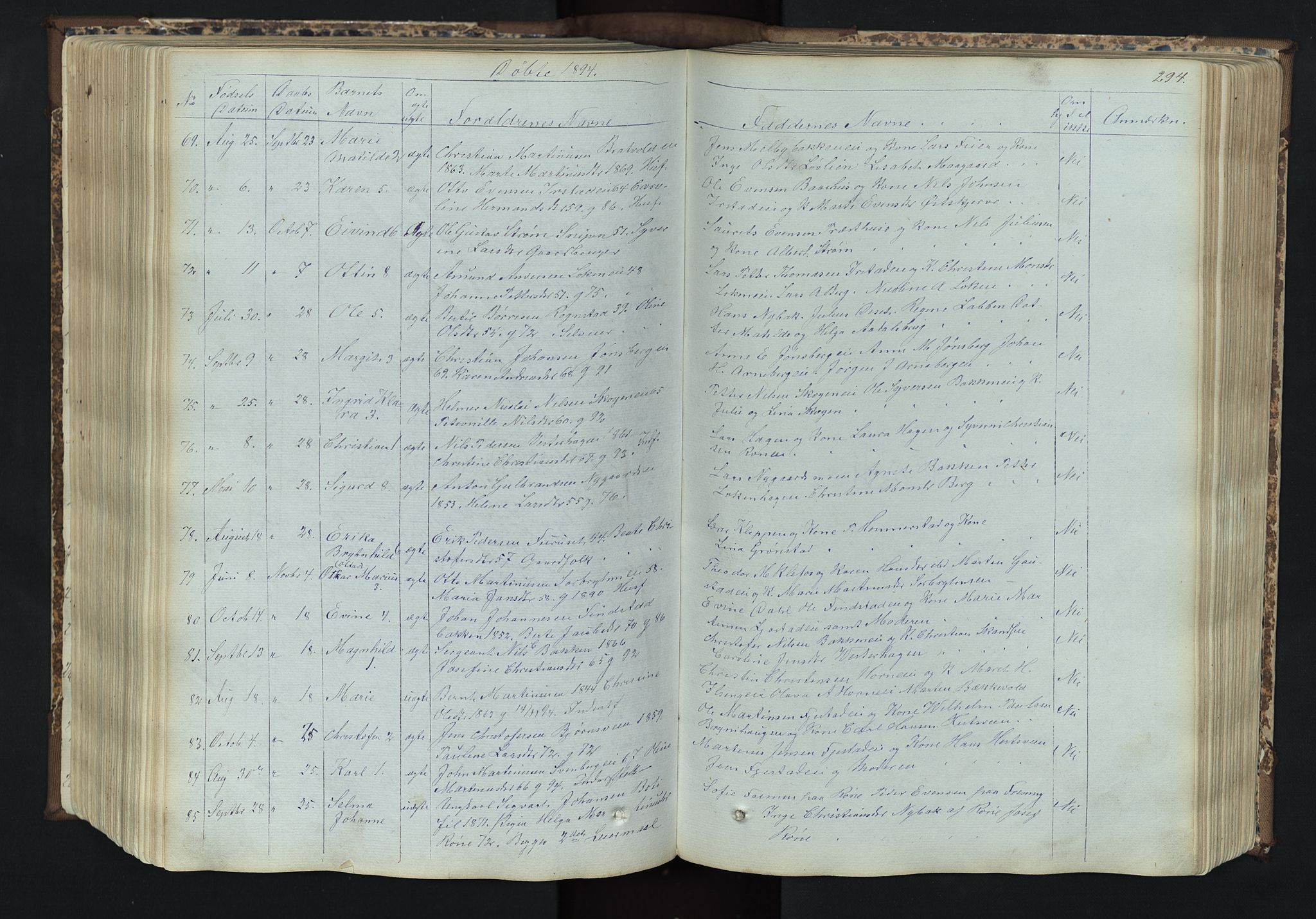 Romedal prestekontor, SAH/PREST-004/L/L0011: Parish register (copy) no. 11, 1867-1895, p. 294