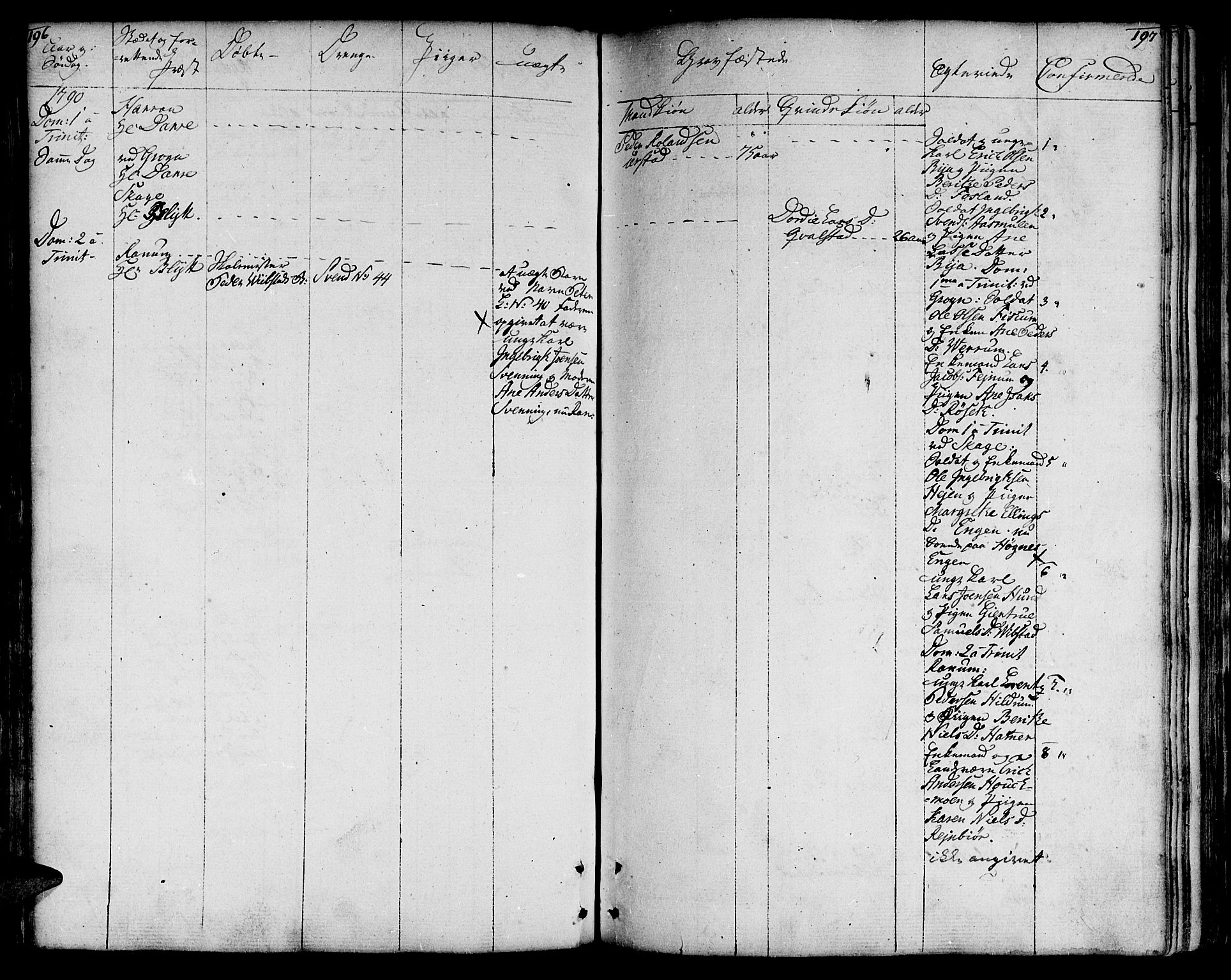 Ministerialprotokoller, klokkerbøker og fødselsregistre - Nord-Trøndelag, SAT/A-1458/764/L0544: Parish register (official) no. 764A04, 1780-1798, p. 196-197