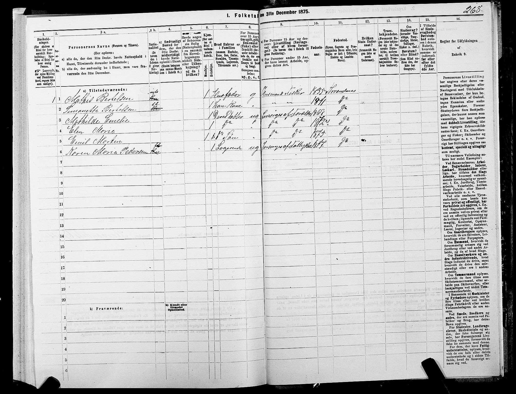 SATØ, 1875 census for 1914P Trondenes, 1875, p. 3268