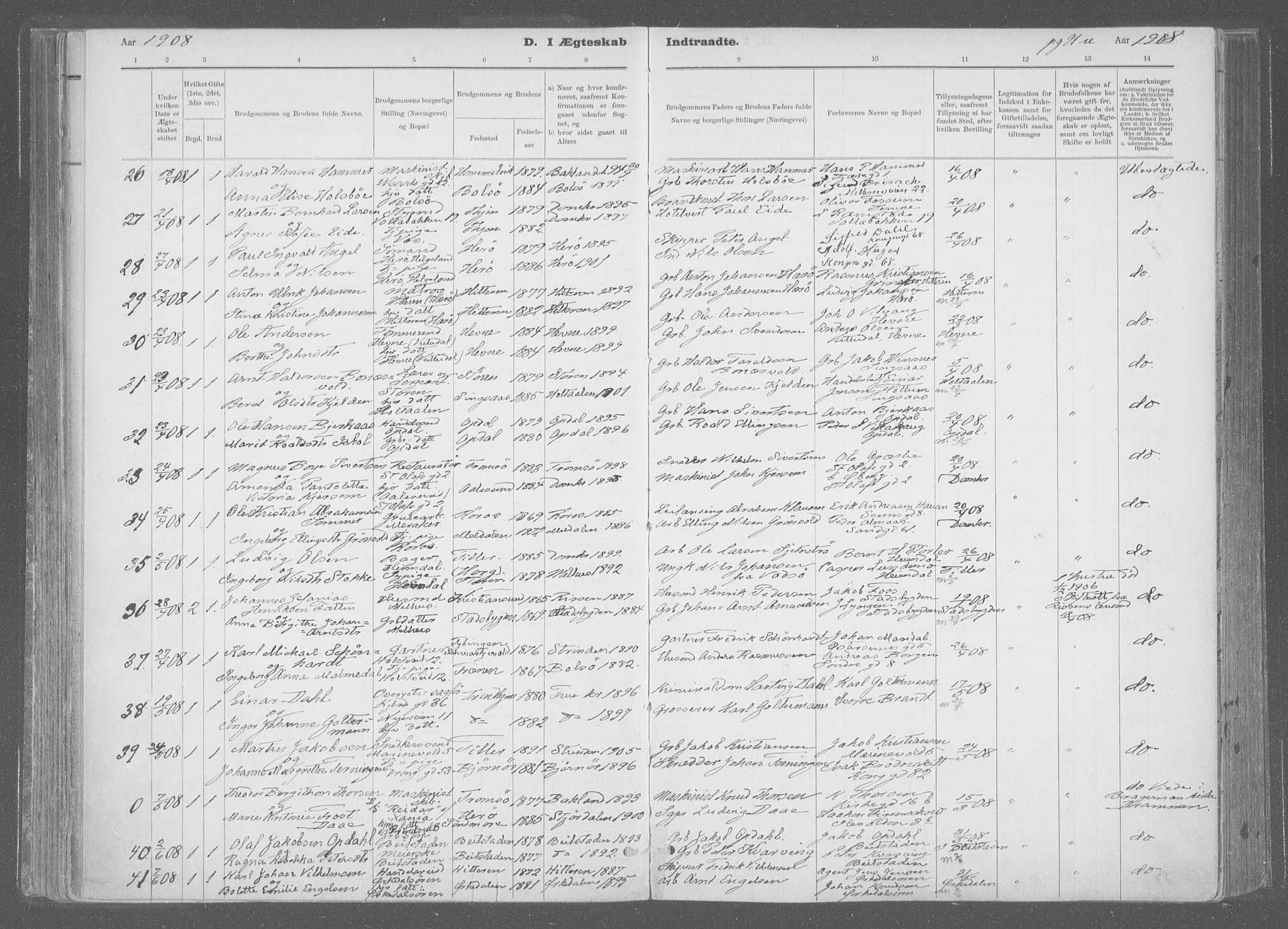 Ministerialprotokoller, klokkerbøker og fødselsregistre - Sør-Trøndelag, SAT/A-1456/601/L0064: Parish register (official) no. 601A31, 1891-1911, p. 91u
