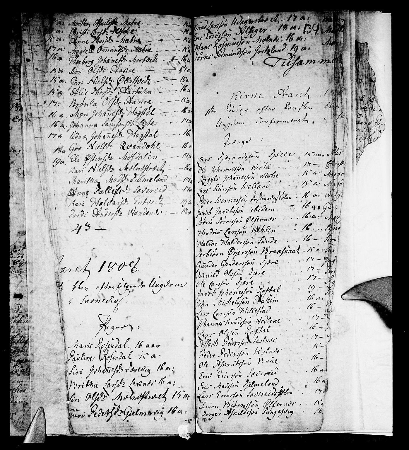 Skånevik sokneprestembete, SAB/A-77801/H/Haa: Parish register (official) no. A 2, 1790-1824, p. 134