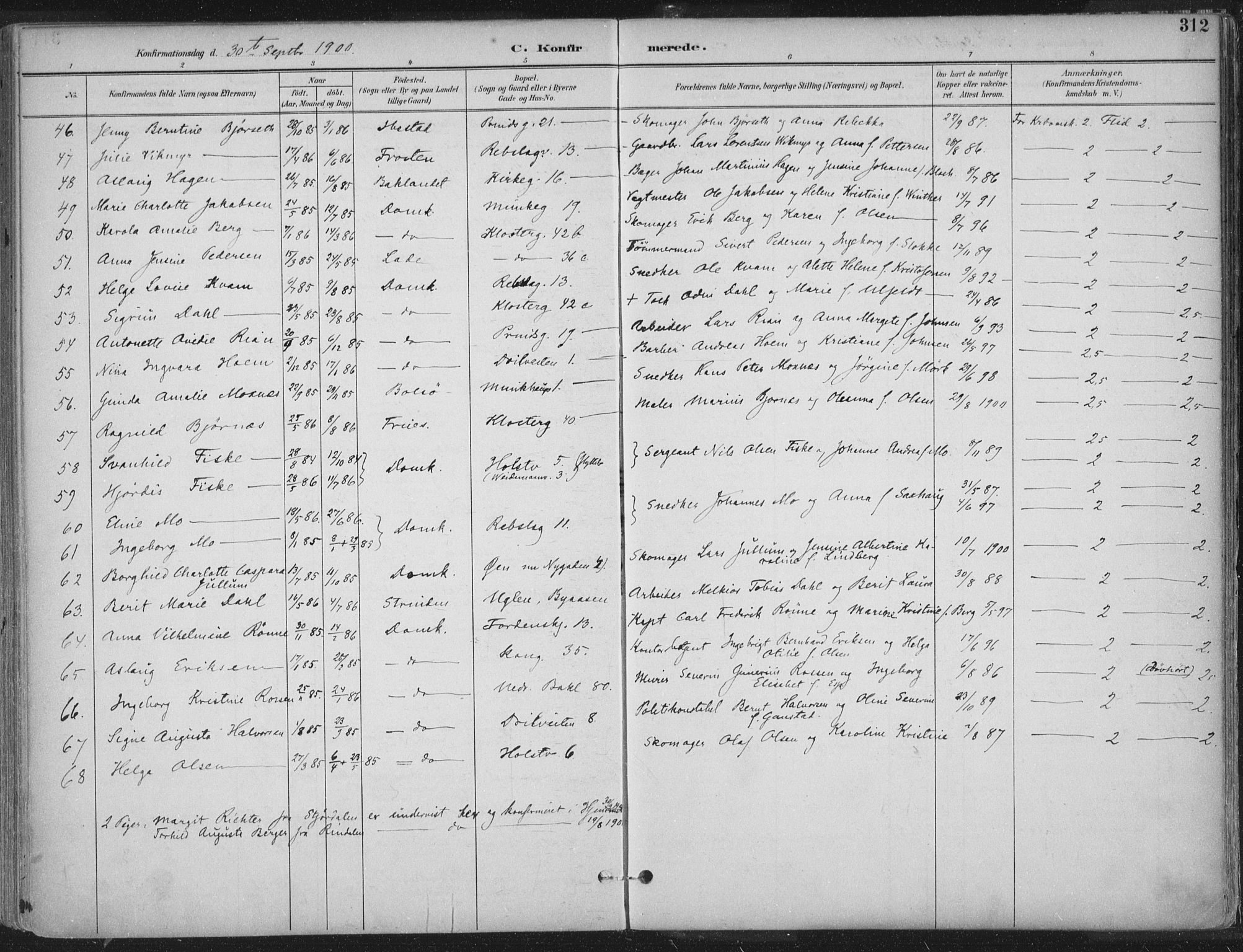 Ministerialprotokoller, klokkerbøker og fødselsregistre - Sør-Trøndelag, SAT/A-1456/601/L0062: Parish register (official) no. 601A30, 1891-1911, p. 312
