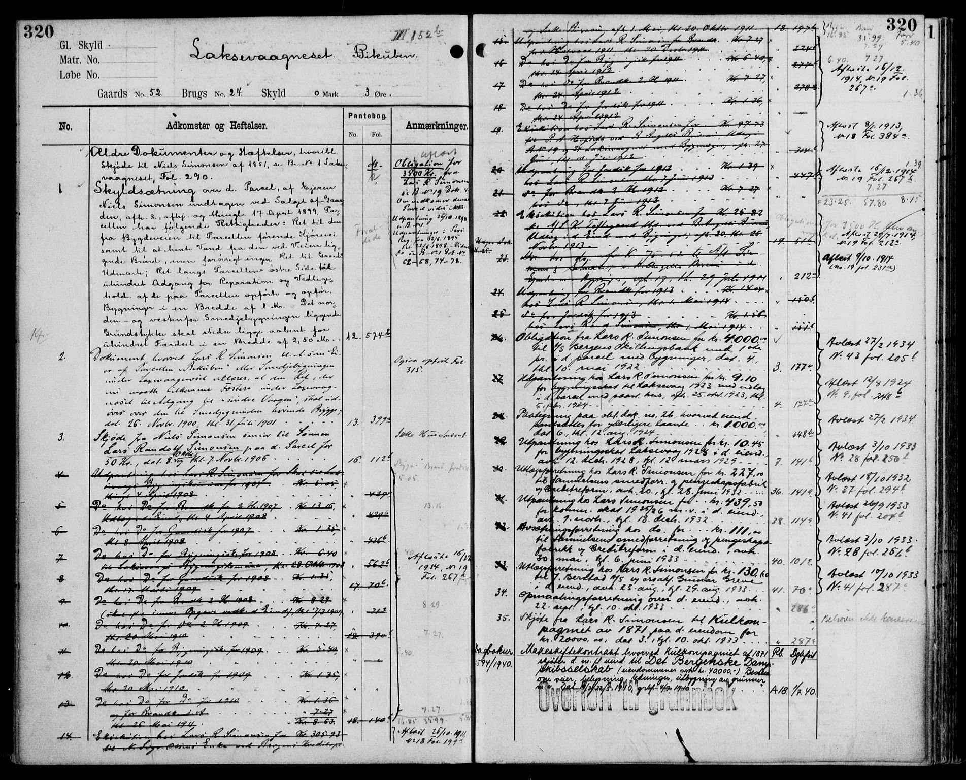 Midhordland sorenskriveri, AV/SAB-A-3001/1/G/Ga/Gab/L0110: Mortgage register no. II.A.b.110, p. 320