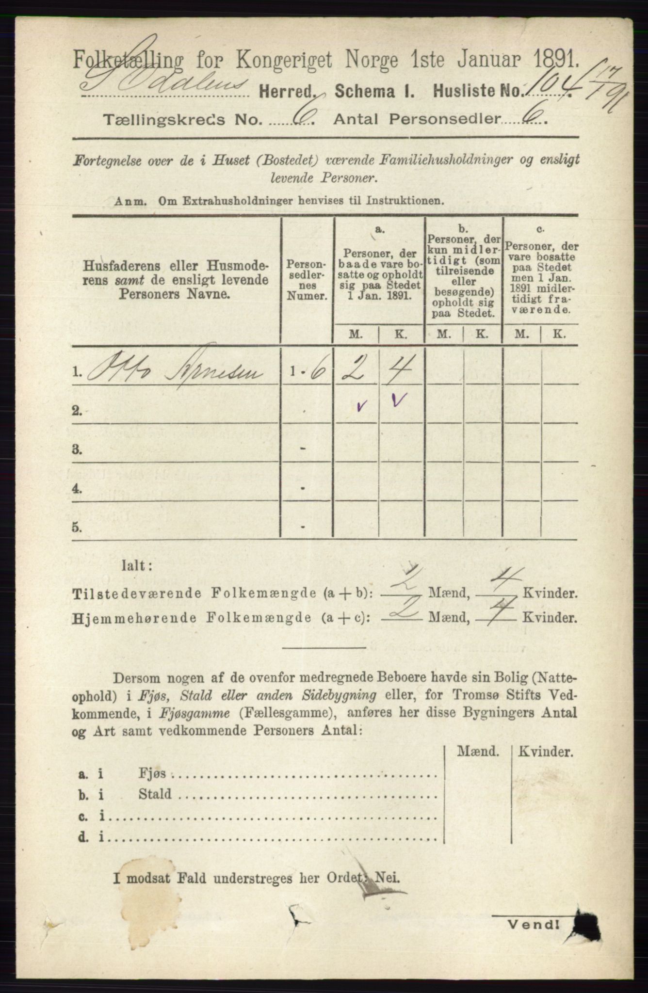 RA, 1891 census for 0419 Sør-Odal, 1891, p. 2792