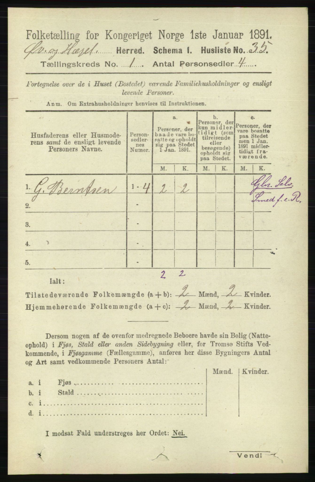 RA, 1891 census for 1016 Øvrebø og Hægeland, 1891, p. 62