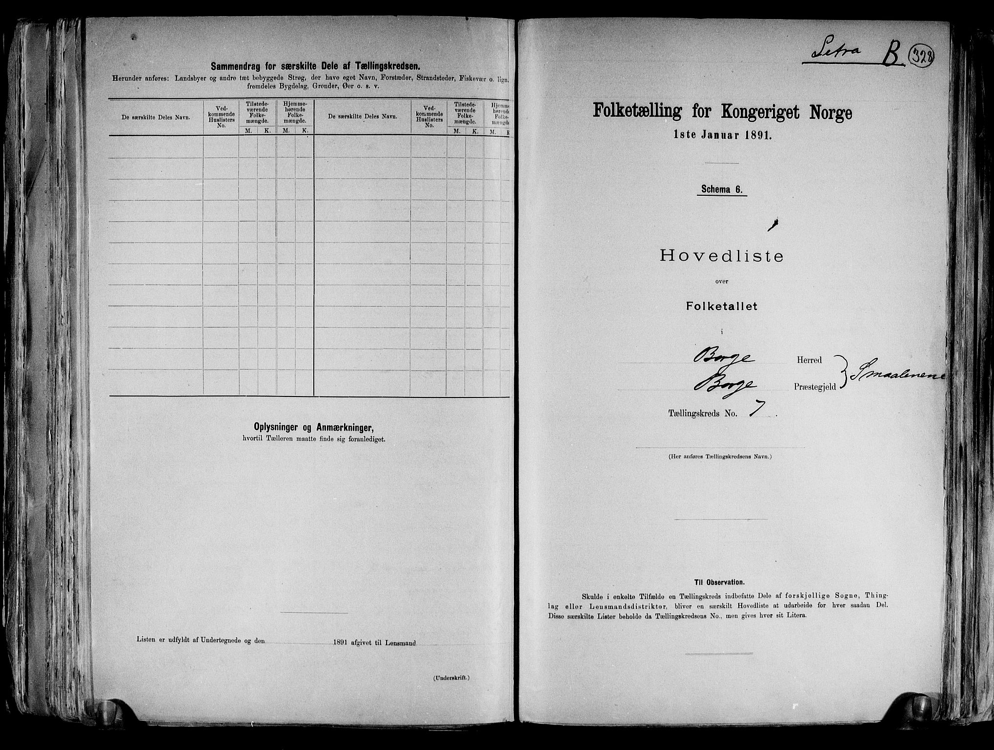 RA, 1891 census for 0113 Borge, 1891, p. 20