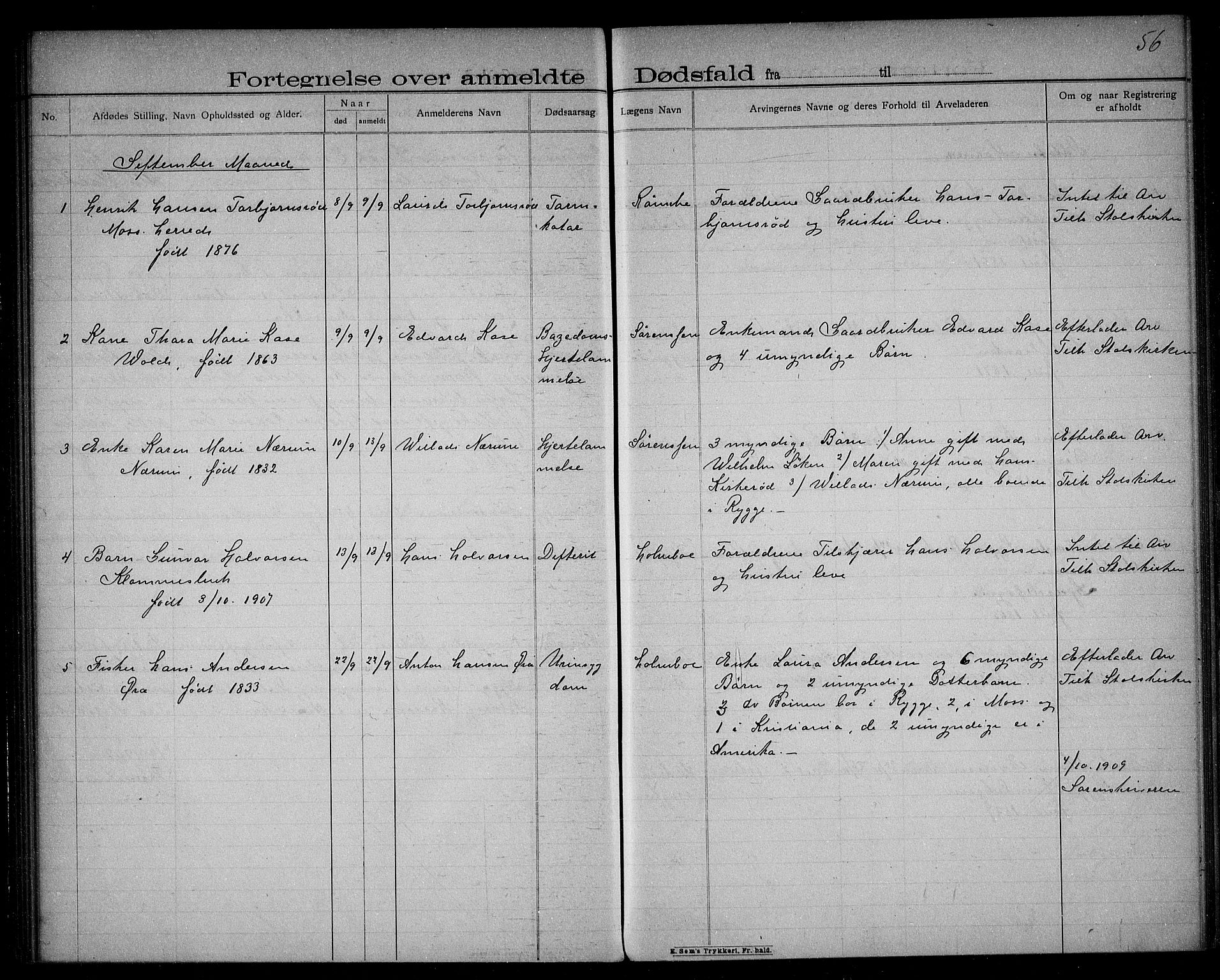 Rygge lensmannskontor, AV/SAO-A-10005/H/Ha/Haa/L0004: Dødsfallsprotokoll, 1903-1912, p. 56