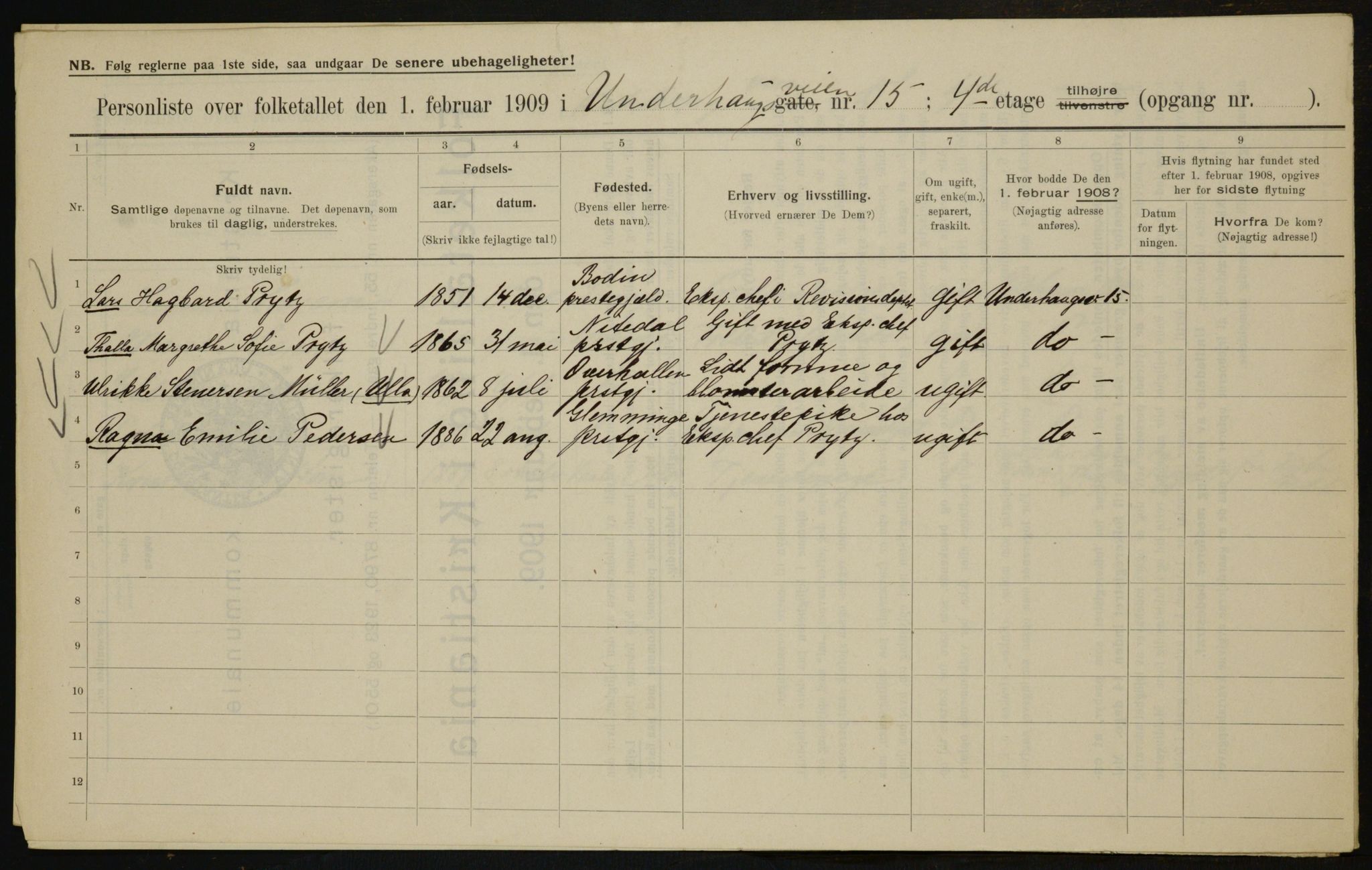 OBA, Municipal Census 1909 for Kristiania, 1909, p. 108773