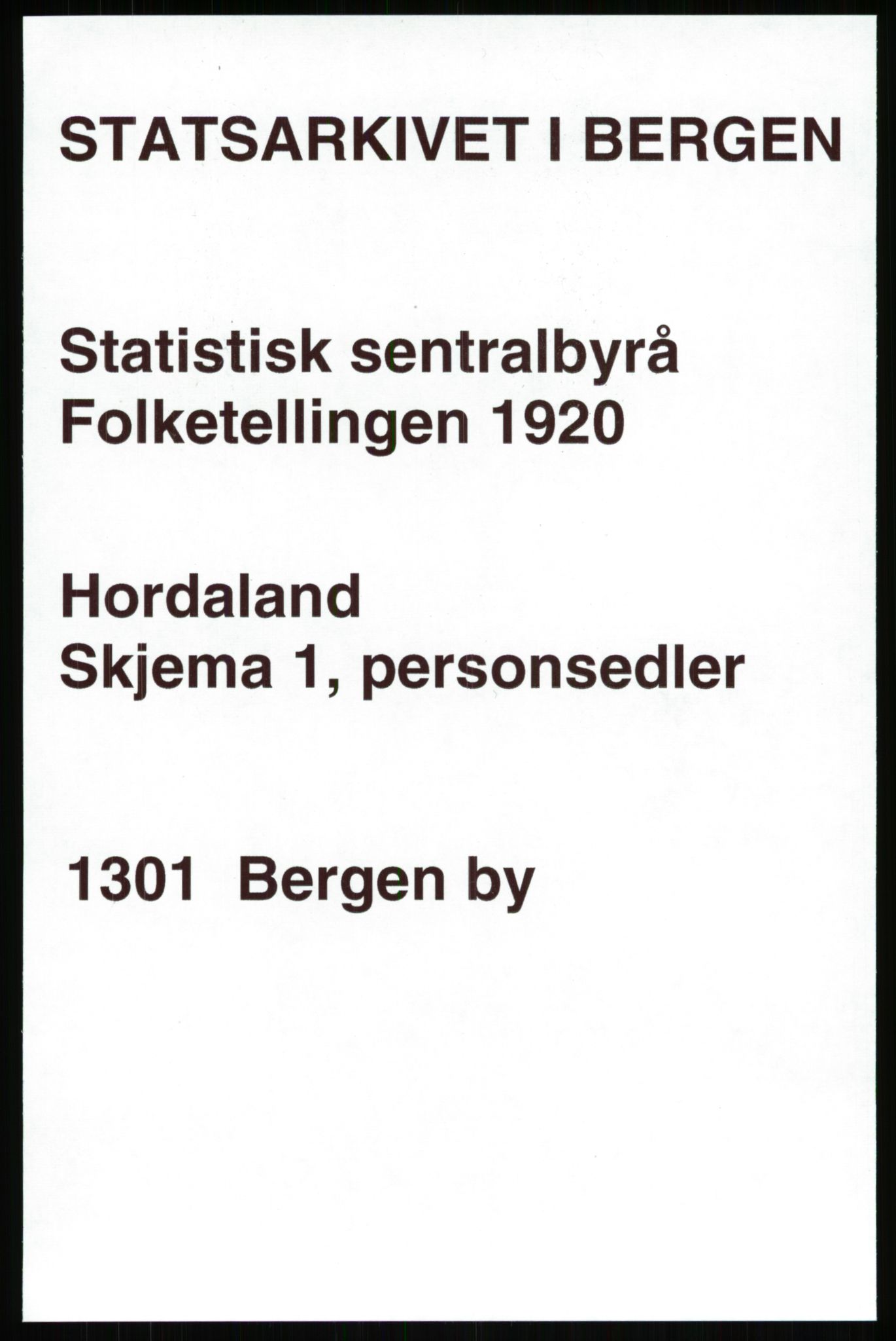 SAB, 1920 census for Bergen, 1920, p. 58179