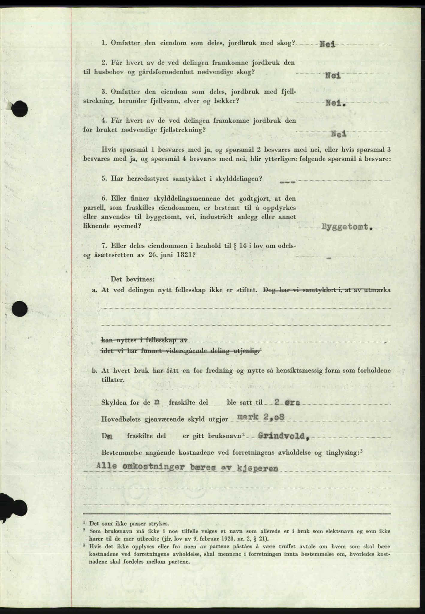 Toten tingrett, SAH/TING-006/H/Hb/Hbc/L0013: Mortgage book no. Hbc-13, 1945-1945, Diary no: : 1450/1945