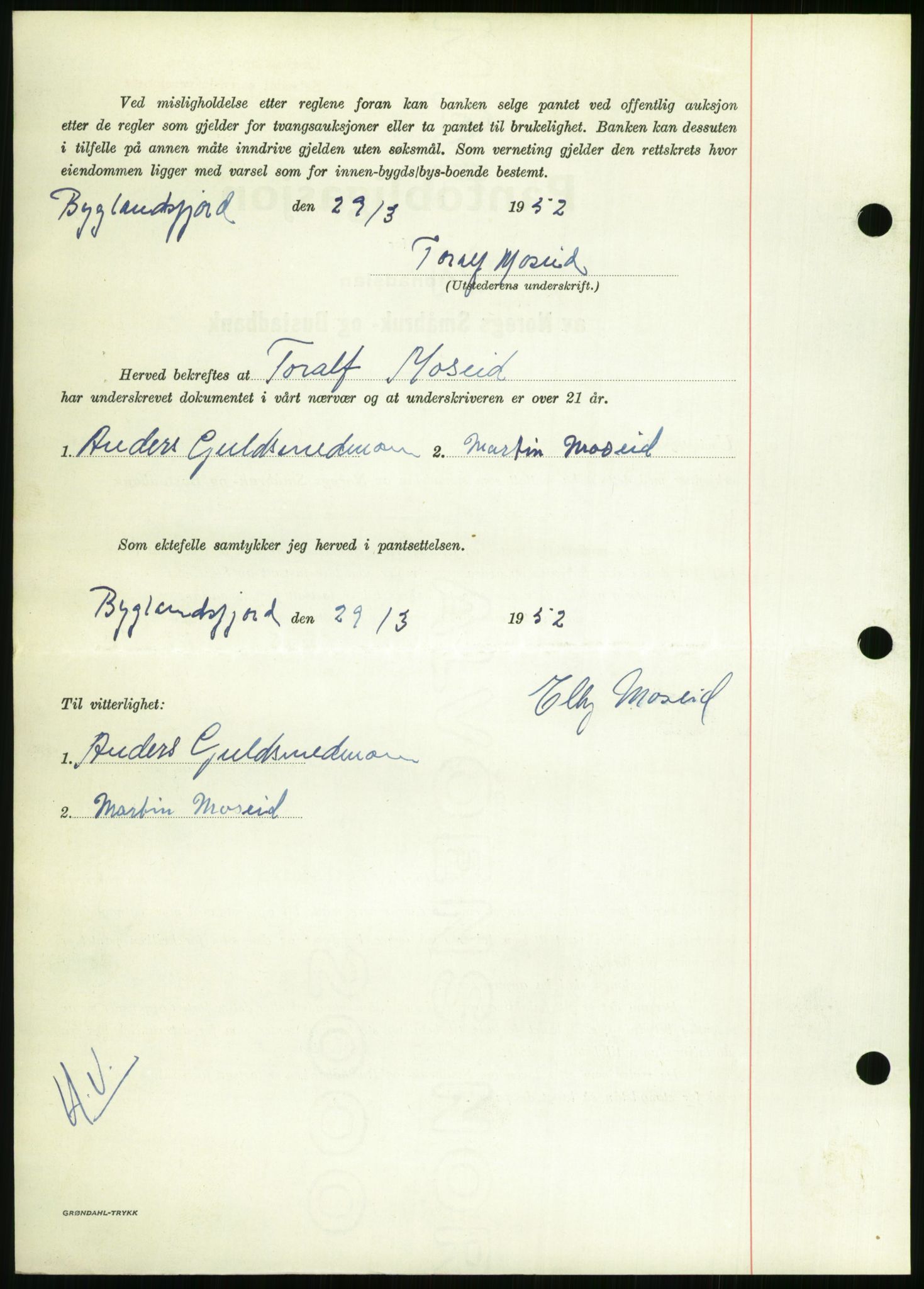 Setesdal sorenskriveri, SAK/1221-0011/G/Gb/L0050: Mortgage book no. B 38, 1949-1952, Diary no: : 141/1952