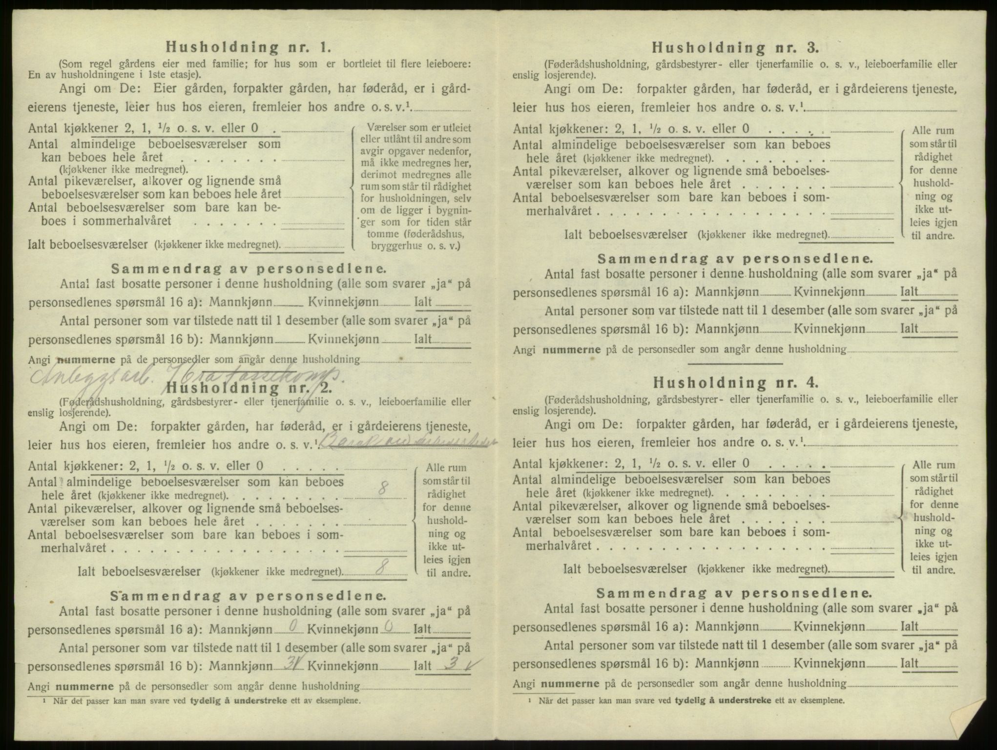 SAB, 1920 census for Ulvik, 1920, p. 86